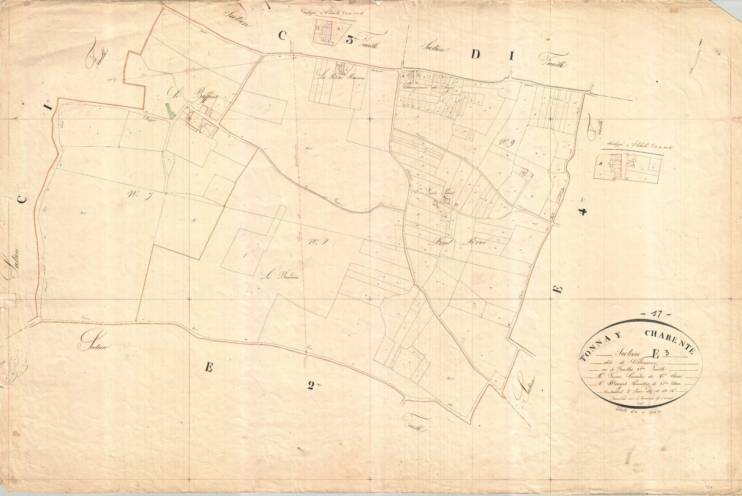 Tonnay-Charente - Section E3 dite de Villeneuve.