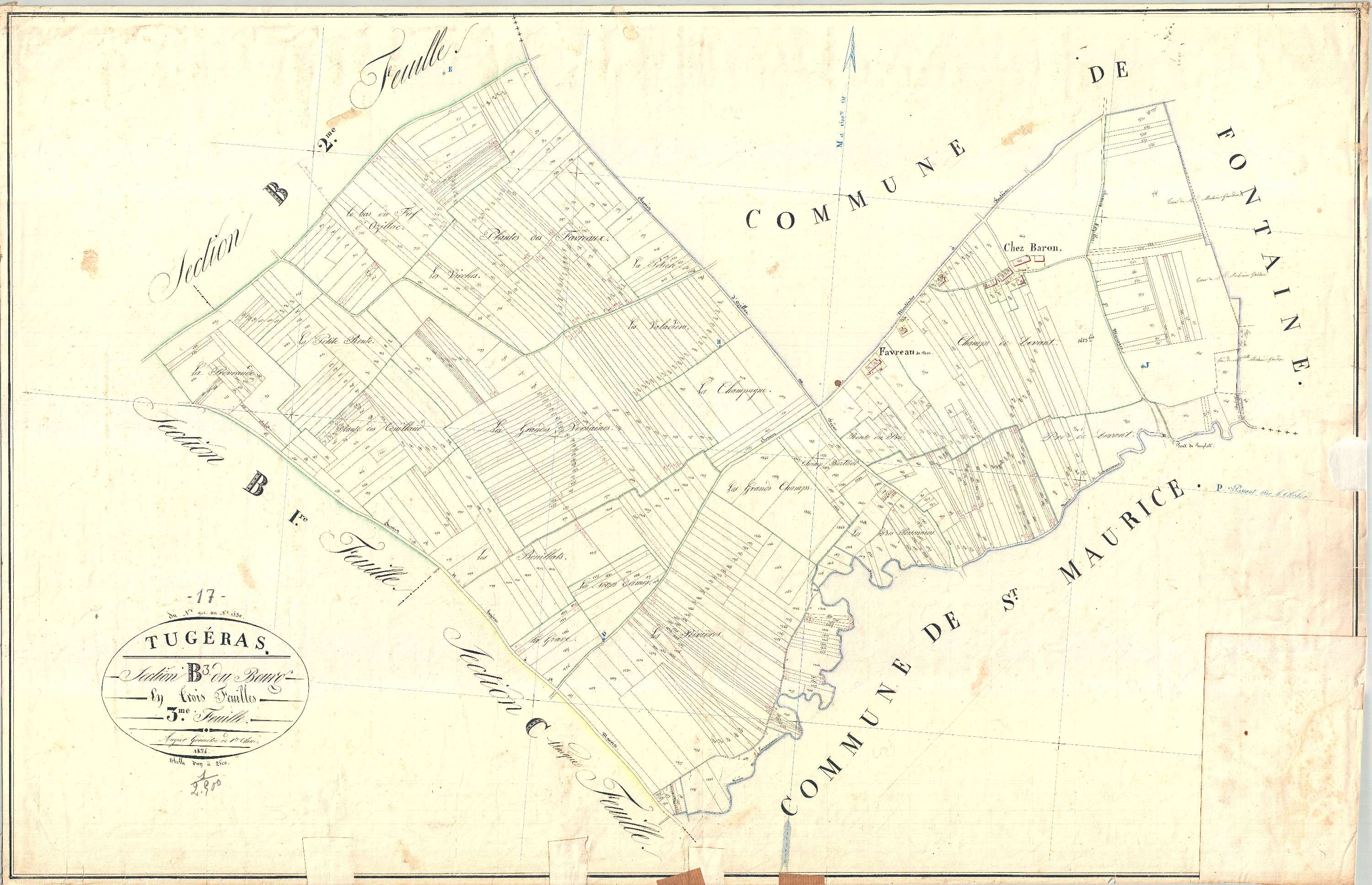 Tugéras-Saint-Maurice - Section B3 dite du Bourg.