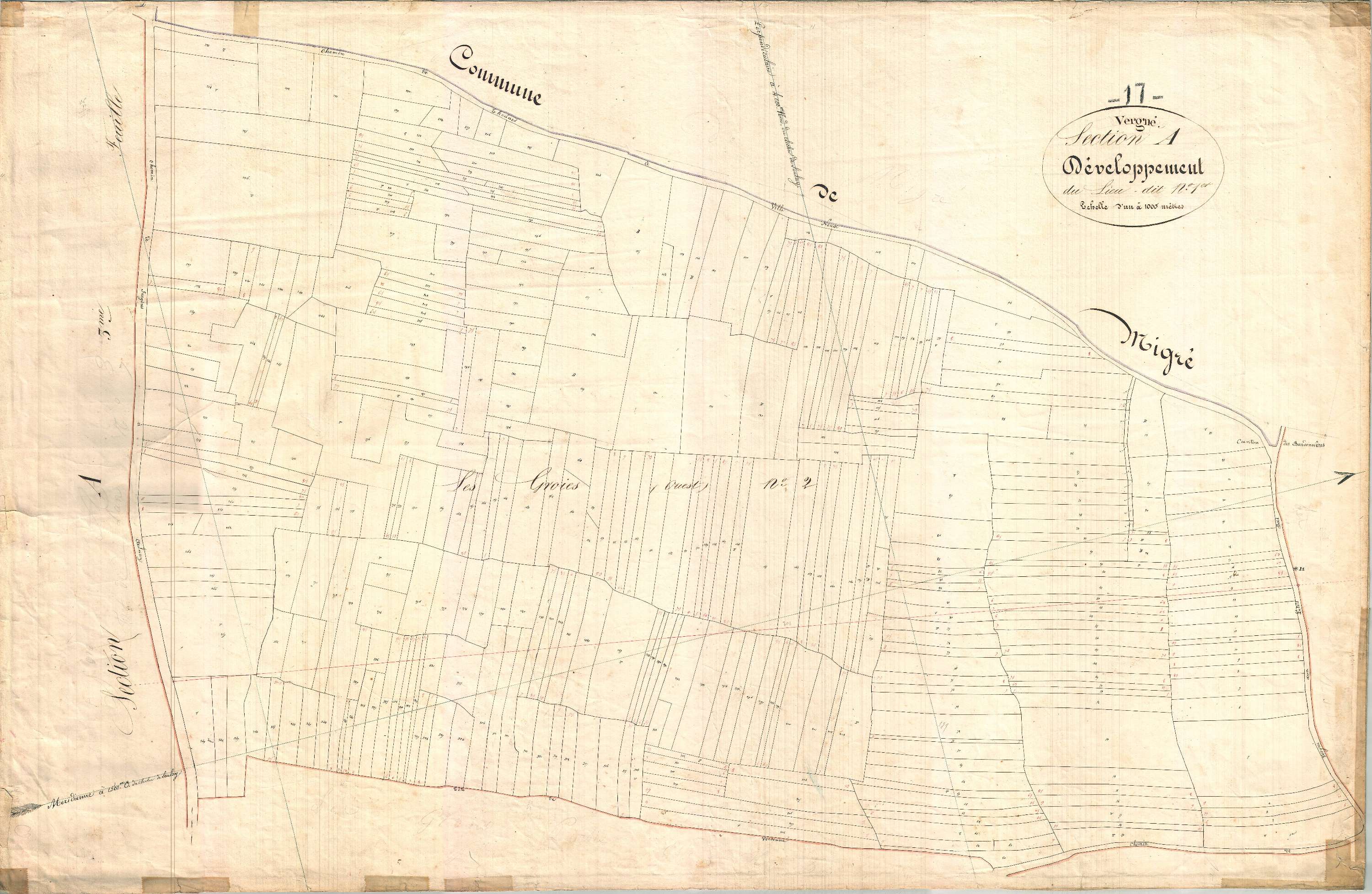 Vergné - Section A2 développement dite du Bourg.