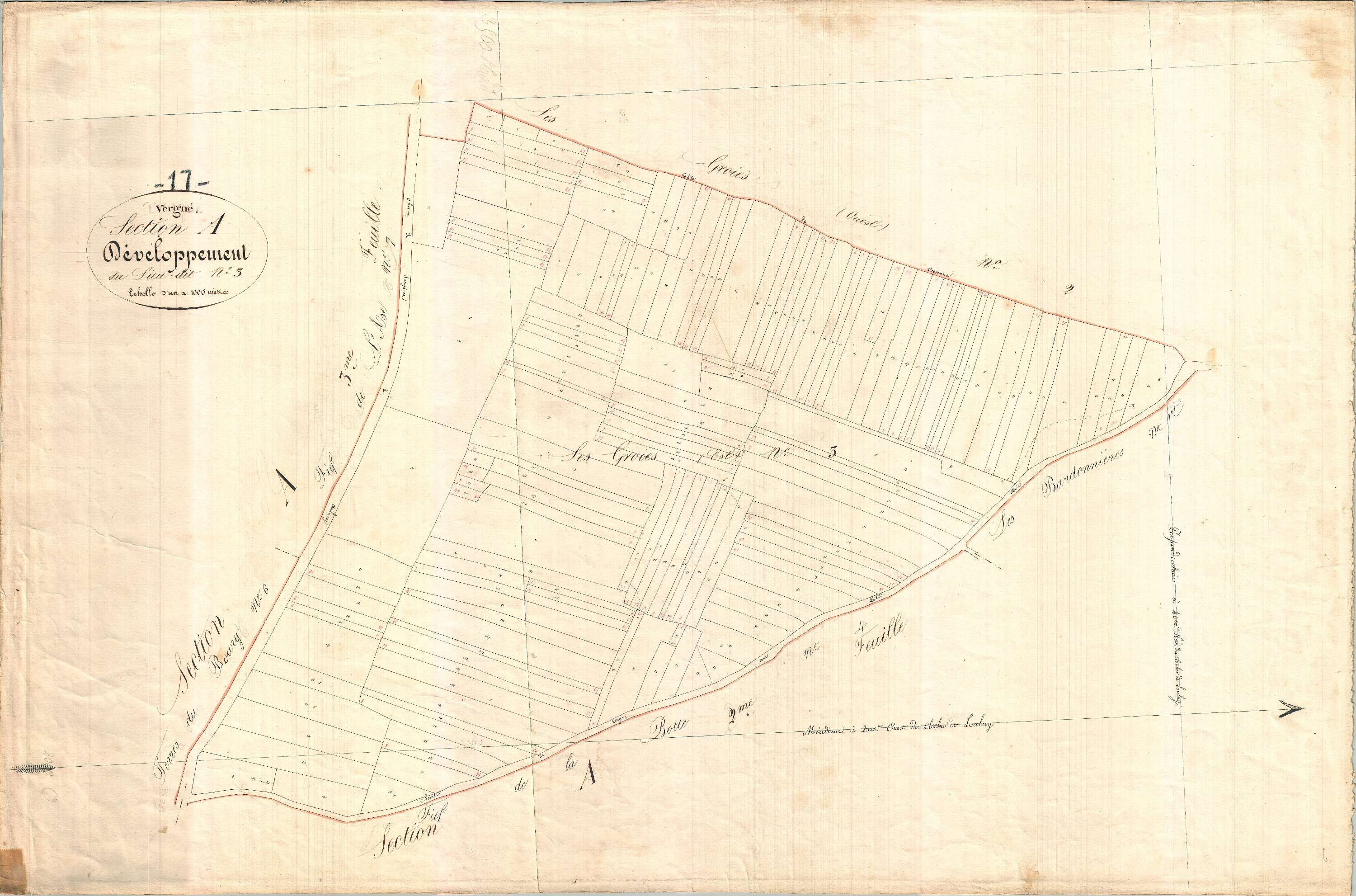 Vergné - Section A3 développement dite du Bourg.