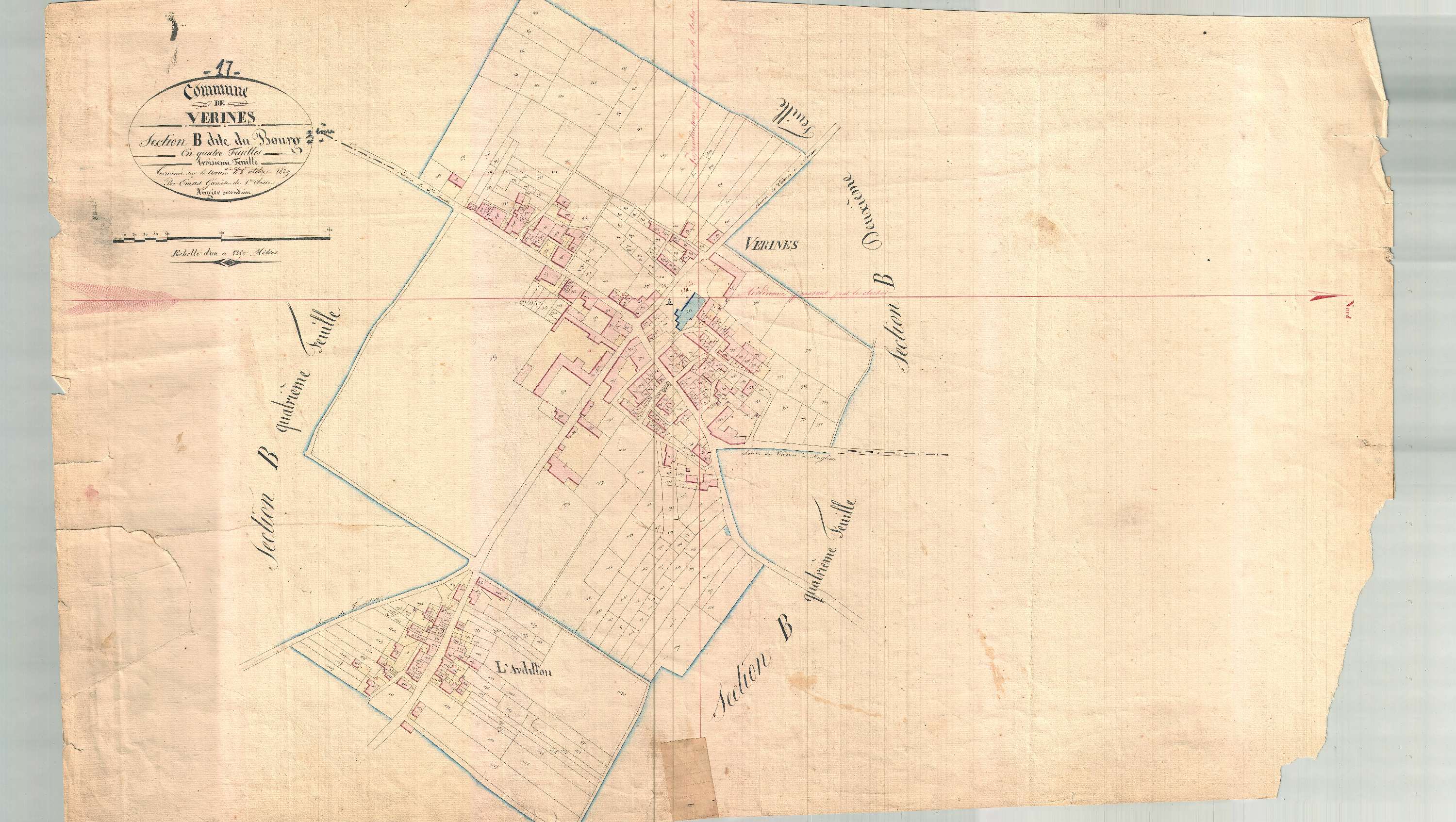 Vérines - Section B3 dite du Bourg.