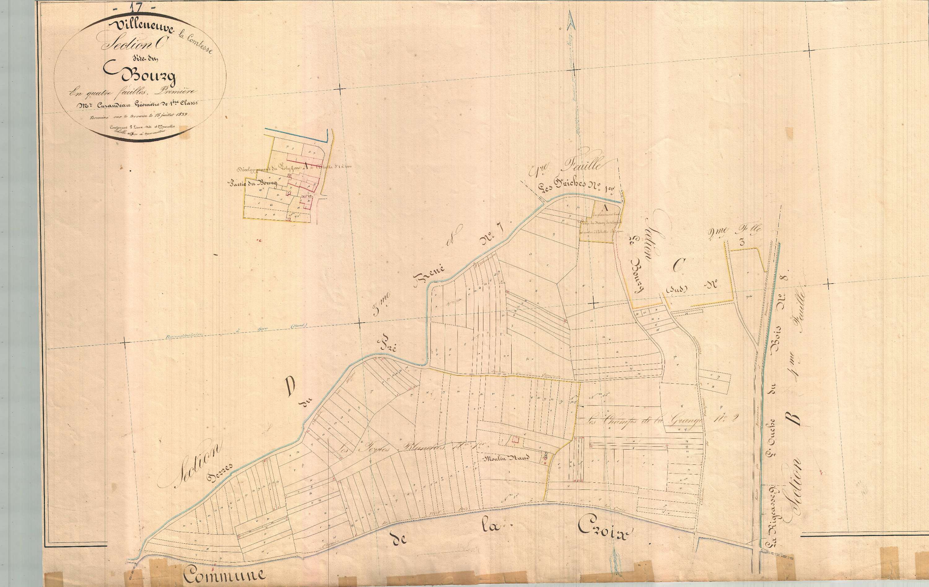 Villeneuve-la-Comtesse - Section C1 dite du Bourg.
