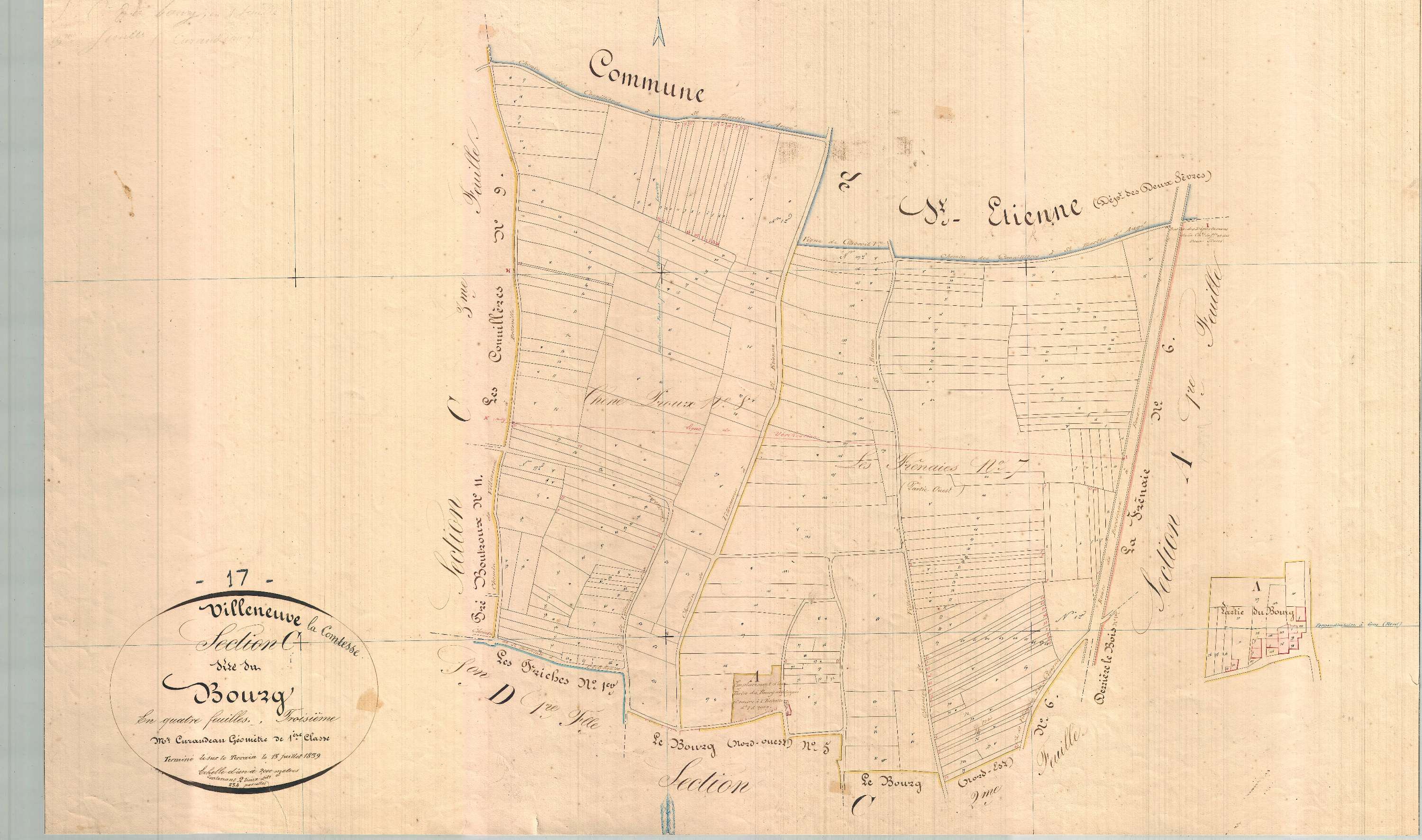 Villeneuve-la-Comtesse - Section C3 dite du Bourg.