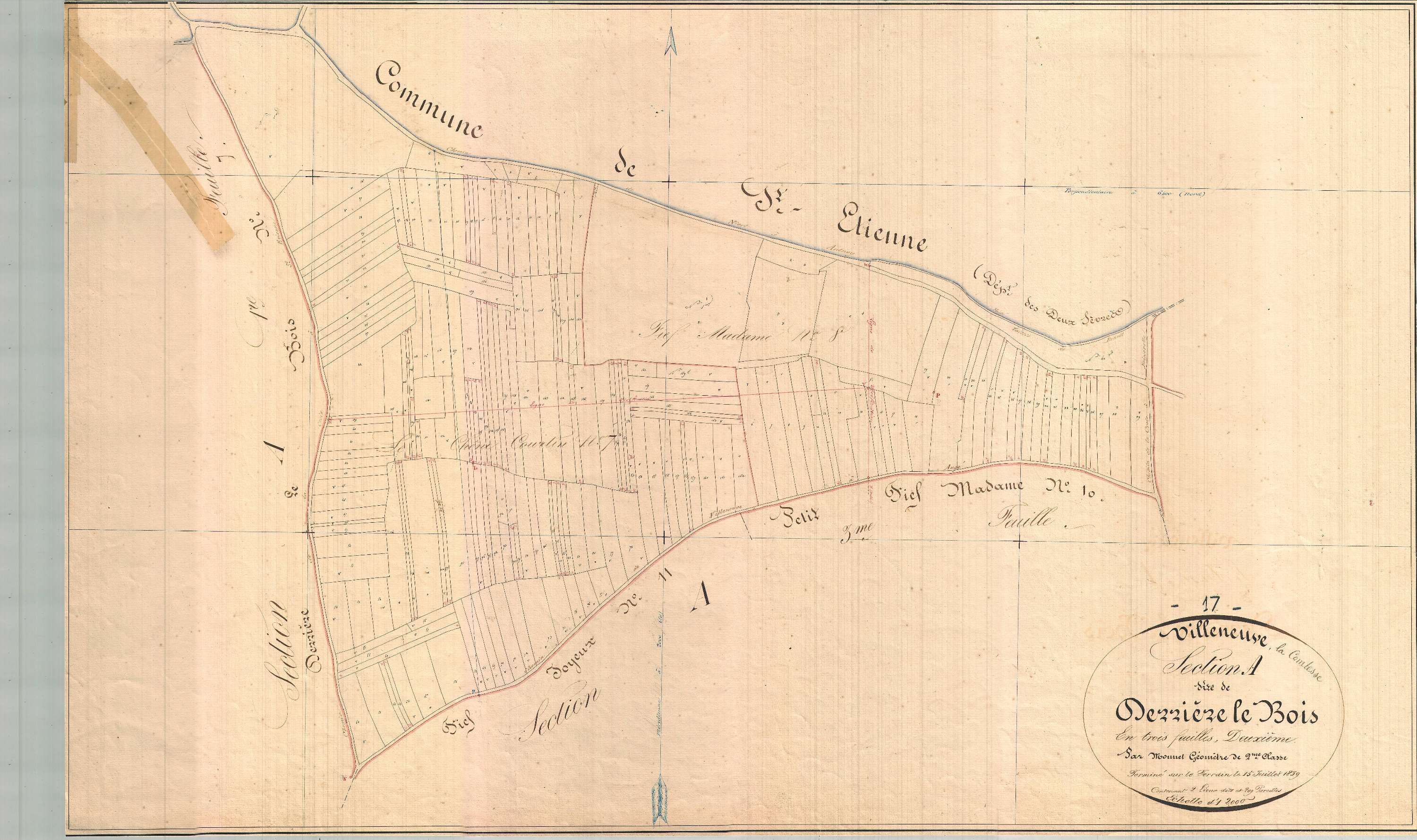 Villeneuve-la-Comtesse - Section A2 dite de Derrière le Bois.