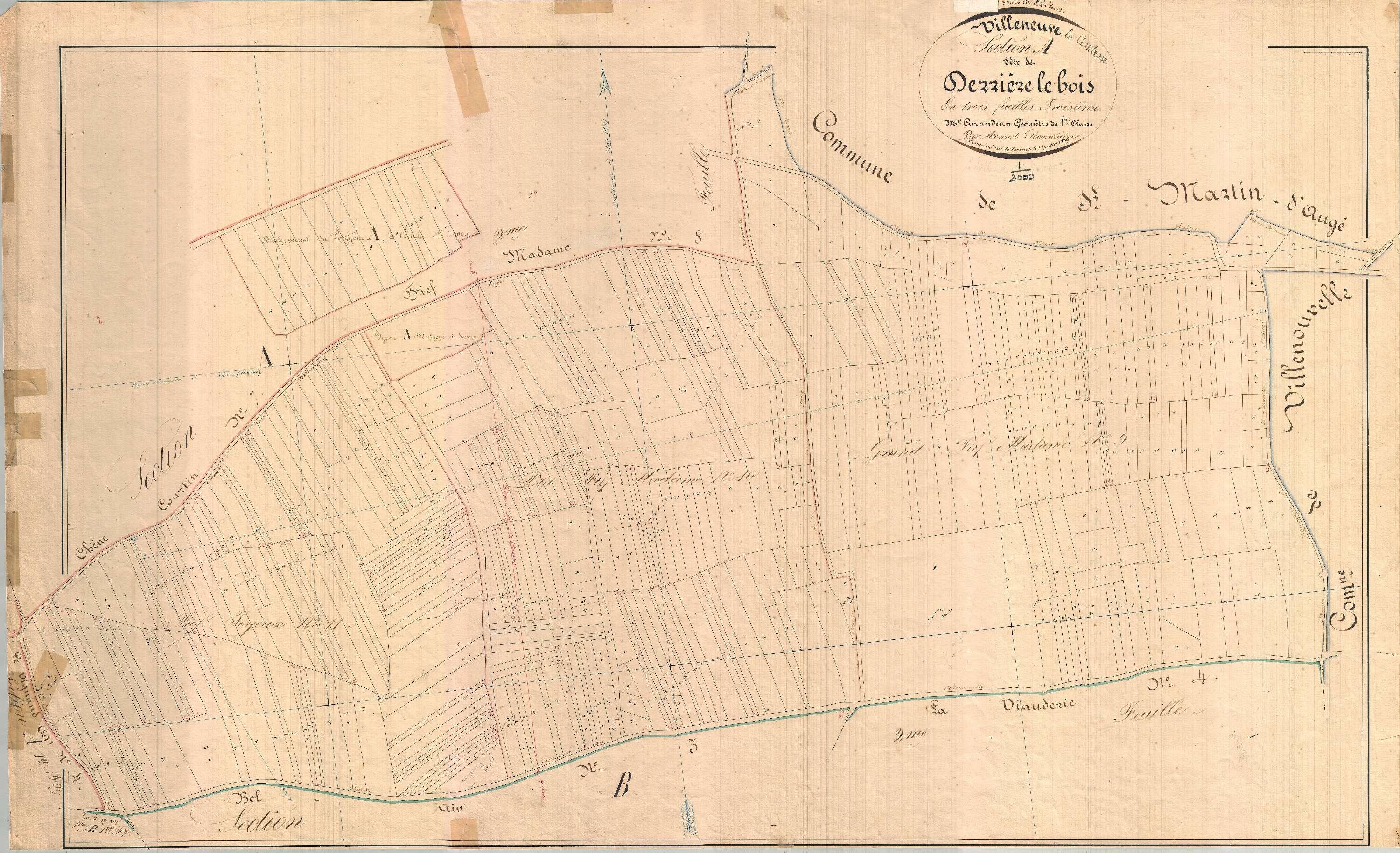 Villeneuve-la-Comtesse - Section A3 dite de Derrière le Bois.