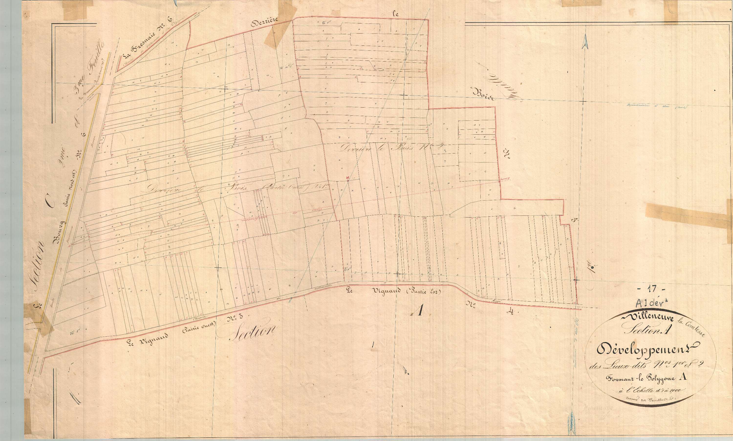 Villeneuve-la-Comtesse - Section A développement dite de Derrière le Bois.