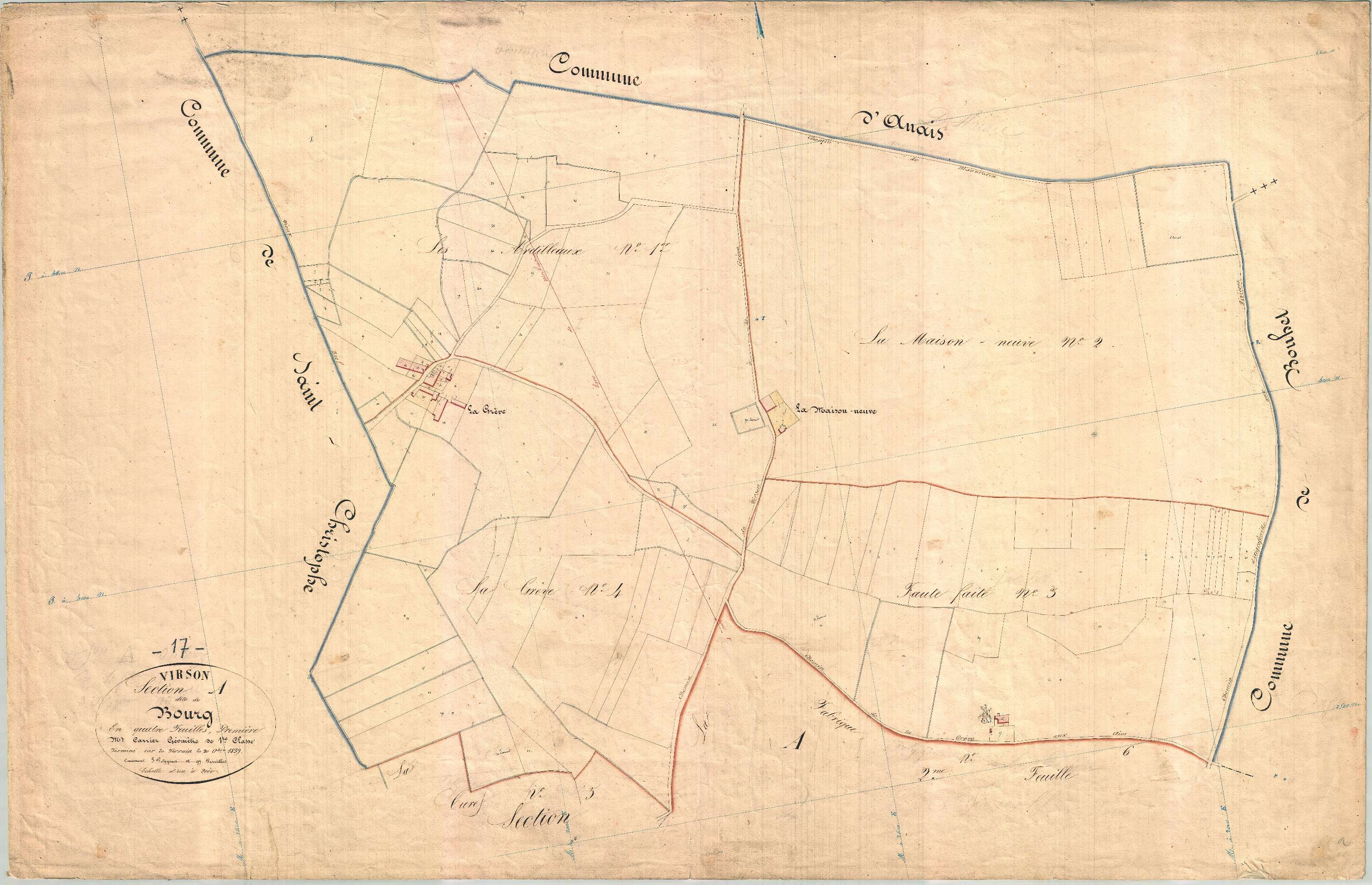 Virson - Section A1 dite du Bourg.