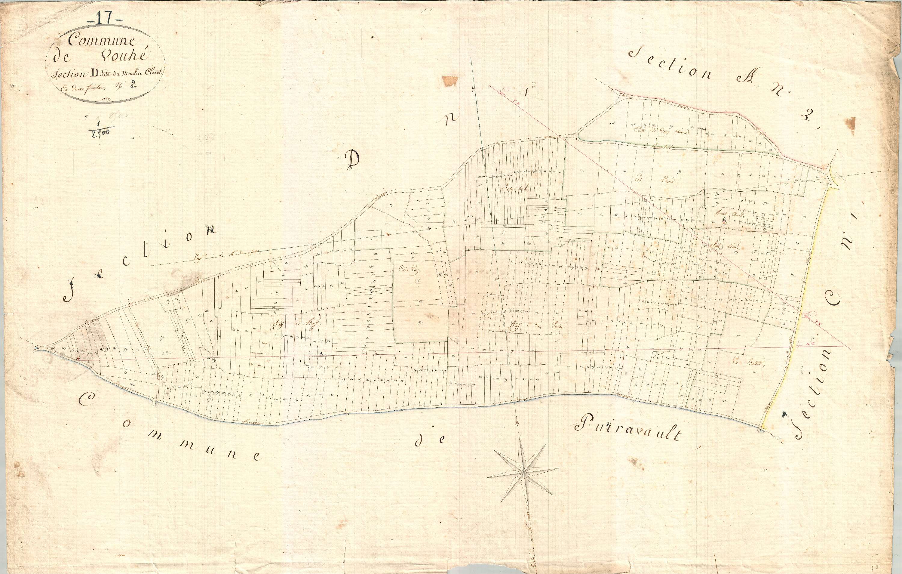 Vouhé - Section D2 dite du Bourg.