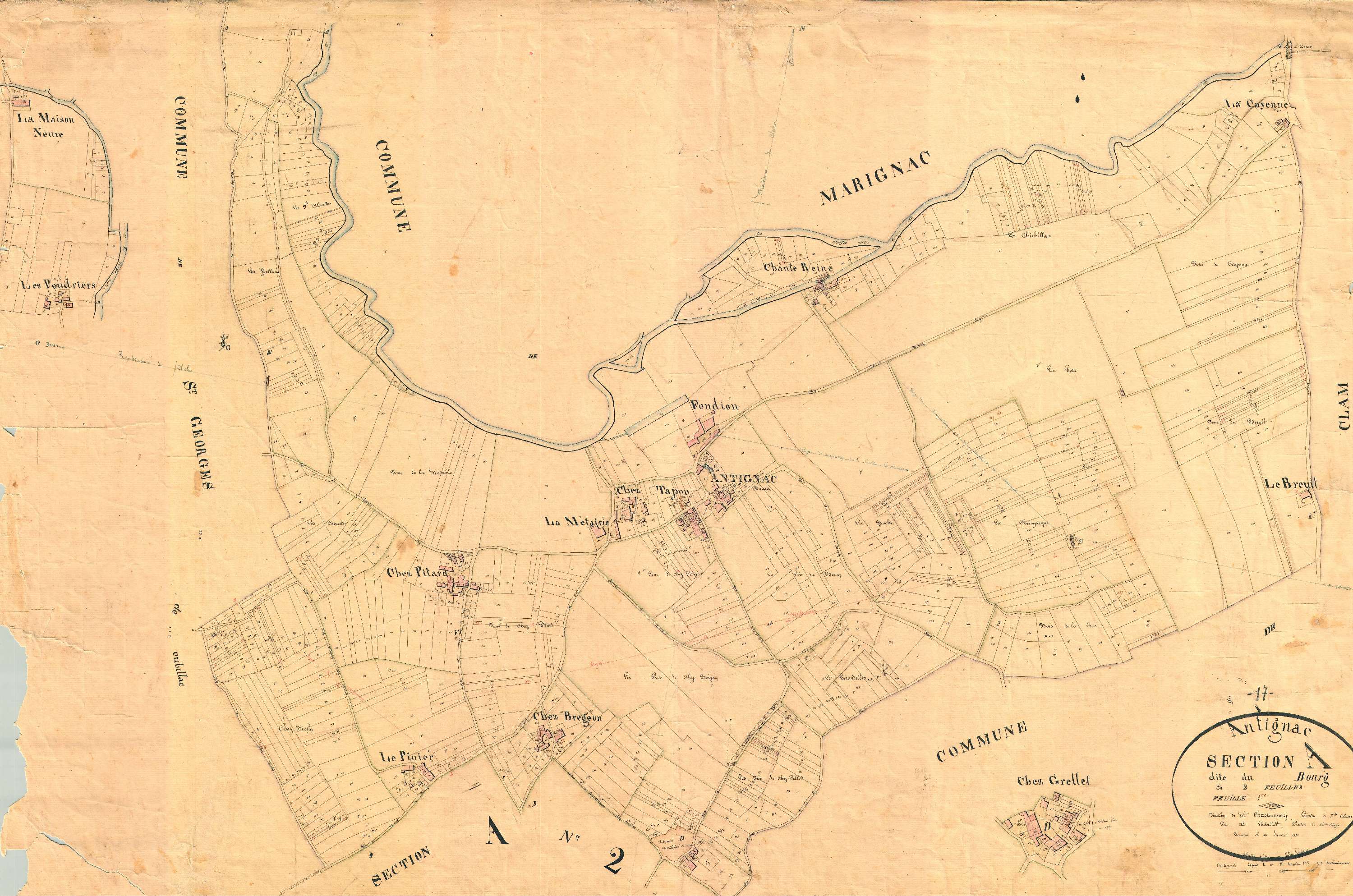 Antignac - Section A1 dite du Bourg.