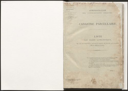 État de section et liste alphabétique des propriétaires
