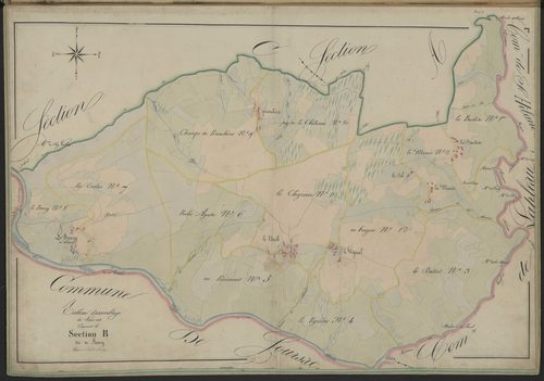 Tableau d'assemblage de la section B du Bourg
