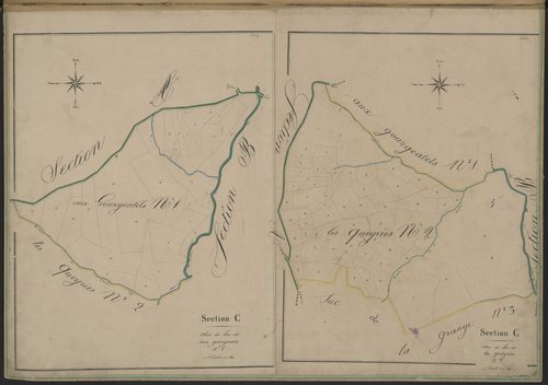 Sections C1 et C2 des Gourgeatels et des Queyries