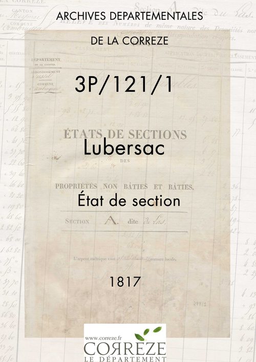 Tableau indicatif des propriétaires, des propriétés foncières et de leurs contenances. Tableau indicatif des propriétaires et des propriétés bâties. Section A à F.
