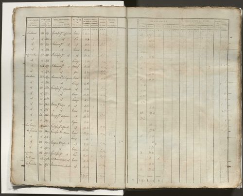 Tableau indicatif des propriétaires, des propriétés foncières et de leurs contenances. Tableau indicatif des propriétaires et des propriétés bâties.