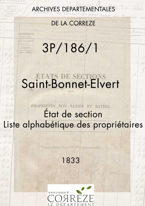 Etat de section et liste alphabétique de propriétaires