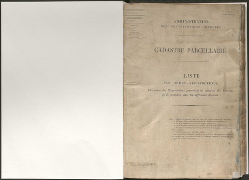 Etat de section et liste alphabétique de propriétaires