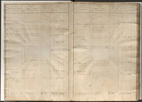 Etat de section et liste alphabétique de propriétaires