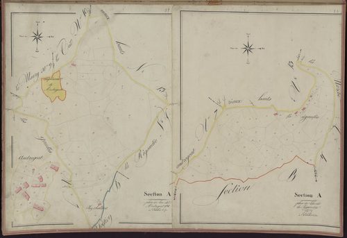 Tableau d'assemblage de la section D de la Rigaudie et d'Andregeat