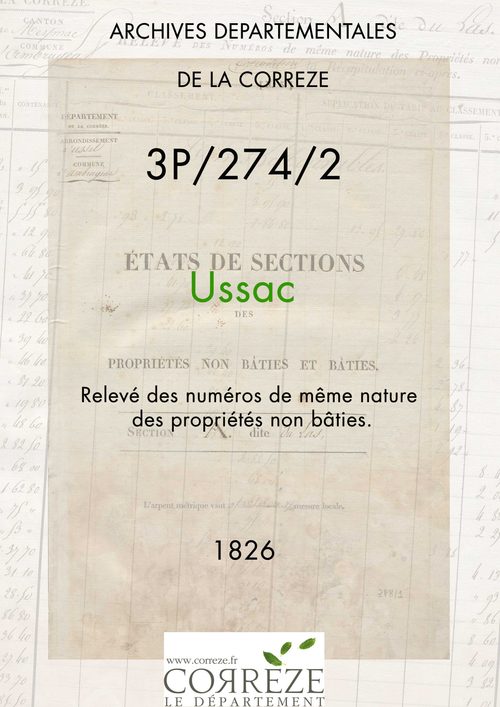 Relevé des numéros de même nature de propriétés non bâties et bâties