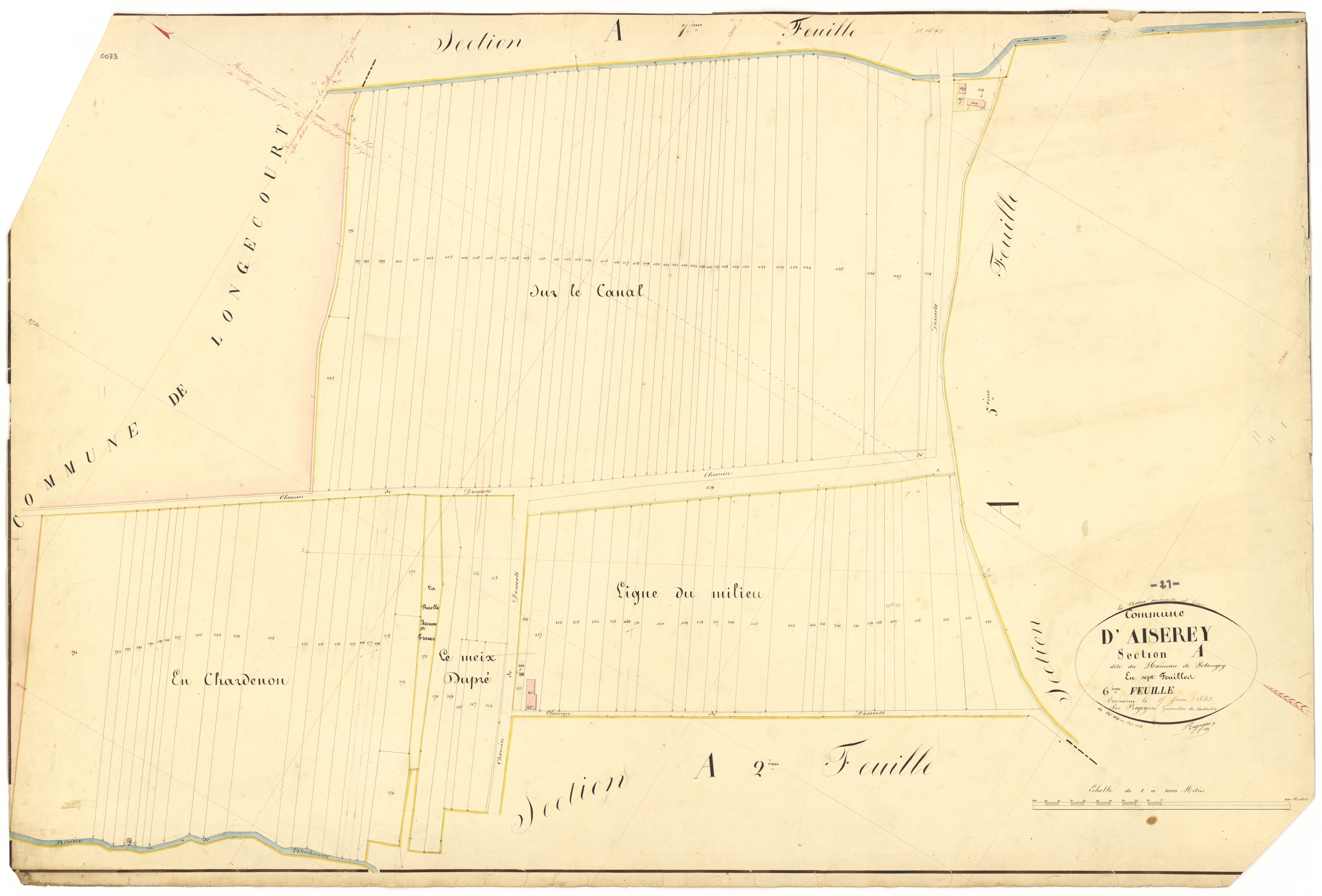 Aiserey - Section A6 - 3 P PLAN 8/7