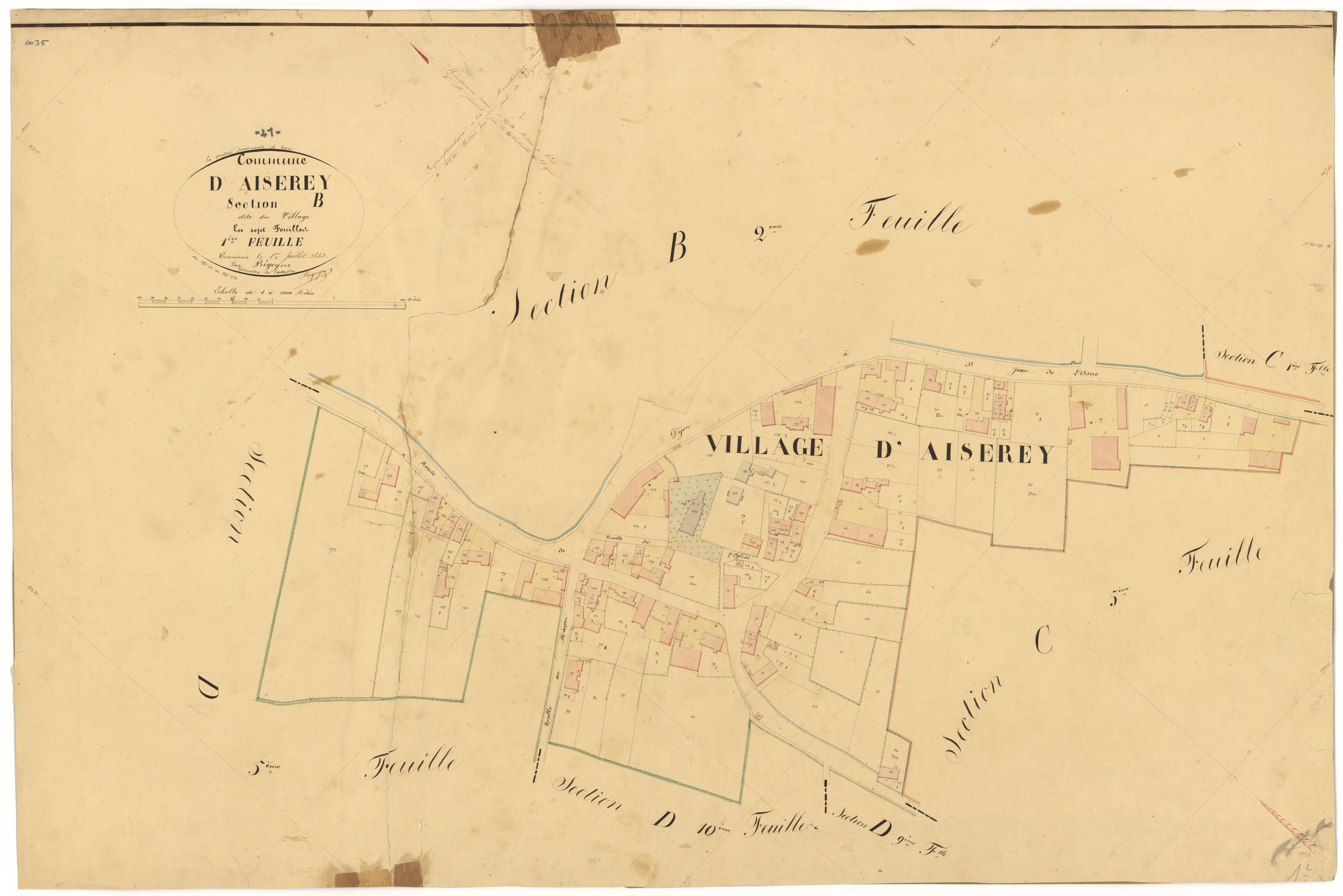 Aiserey - Section B1 - 3 P PLAN 8/9