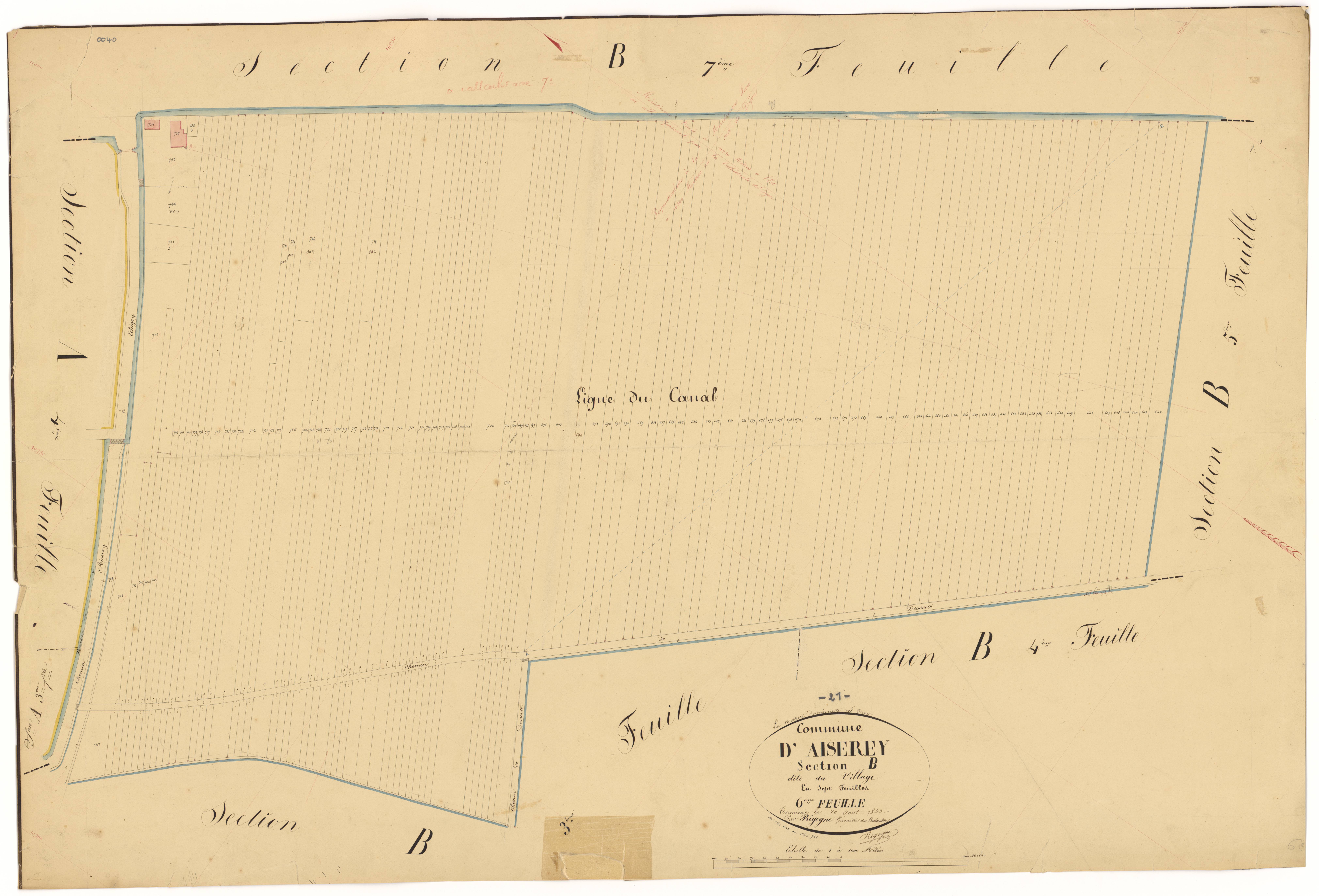 Aiserey - Section B6 - 3 P PLAN 8/14