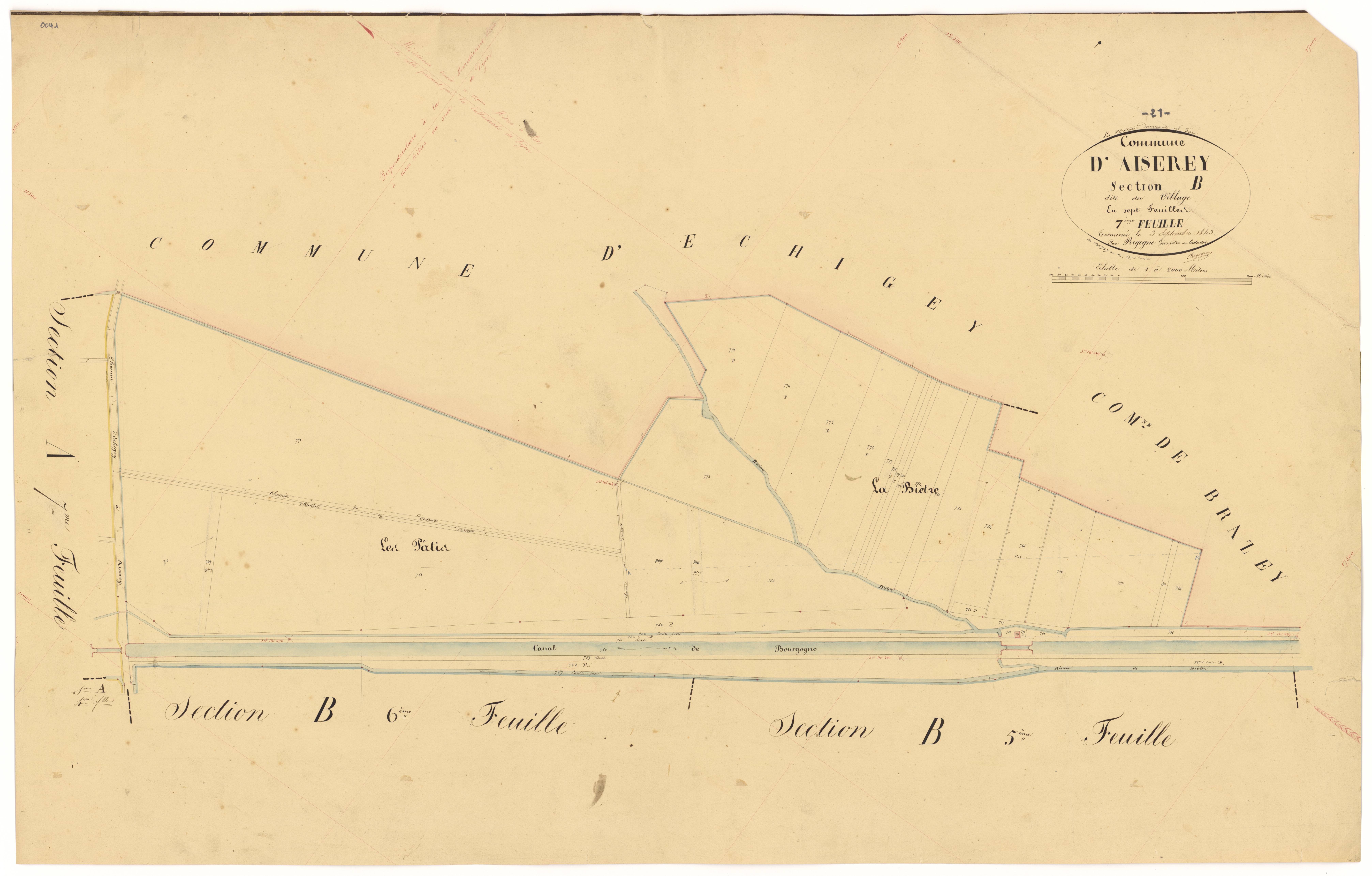 Aiserey - Section B7 - 3 P PLAN 8/15