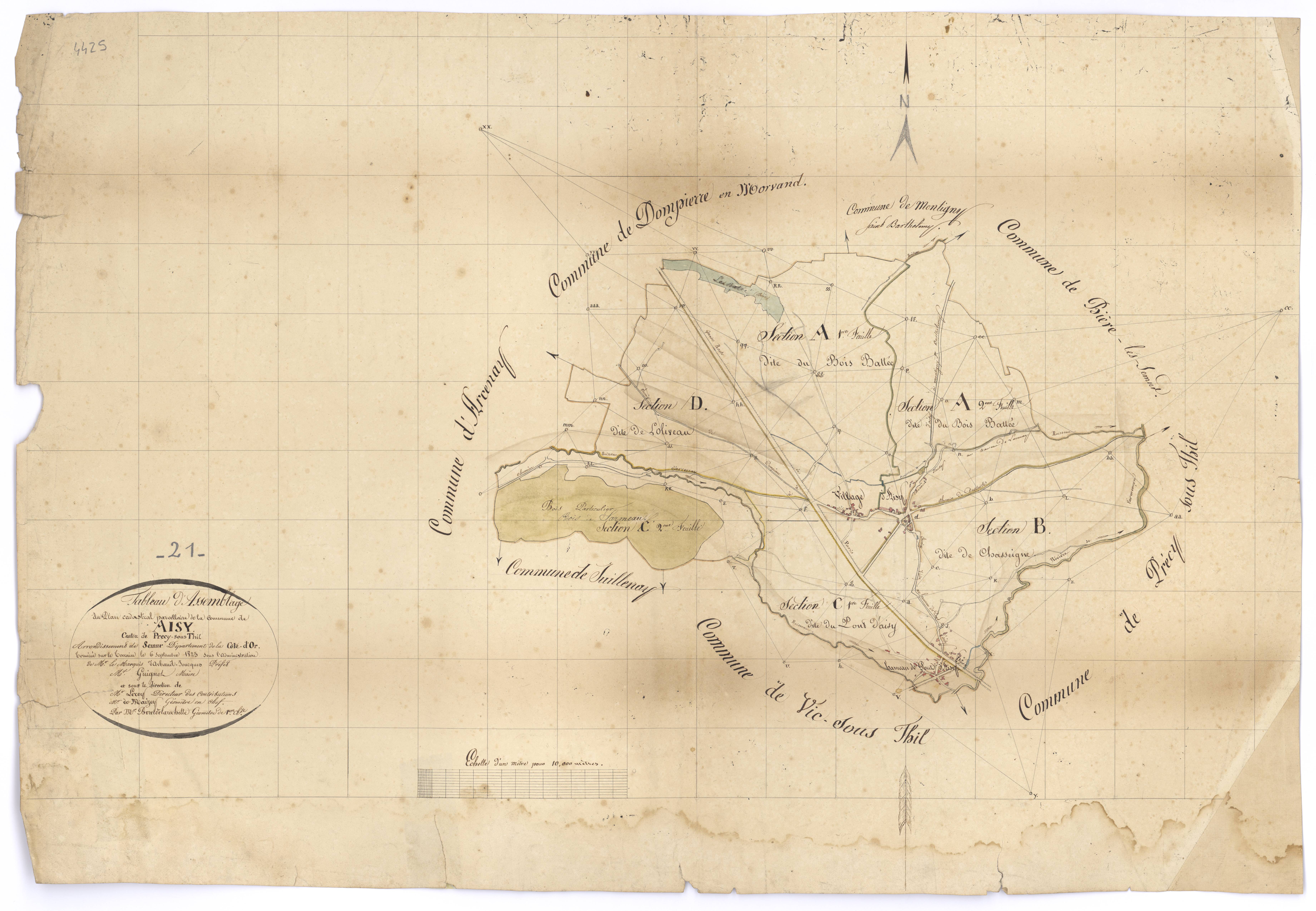 Aisy-sous-Thil - Tableau d'assemblage - 3 P PLAN 10/1