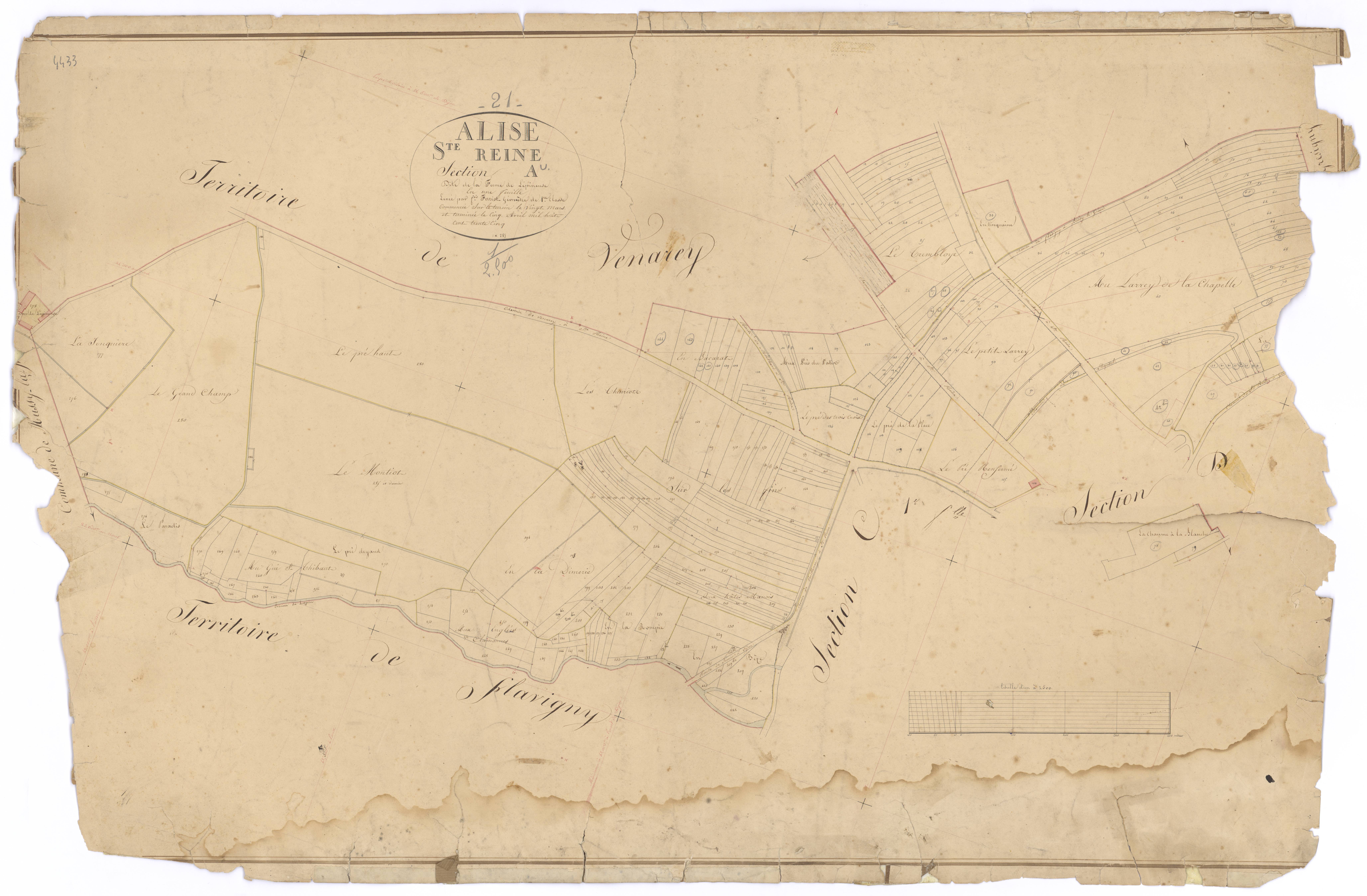 Alise-Sainte-Reine - Section A - 3 P PLAN 11/2