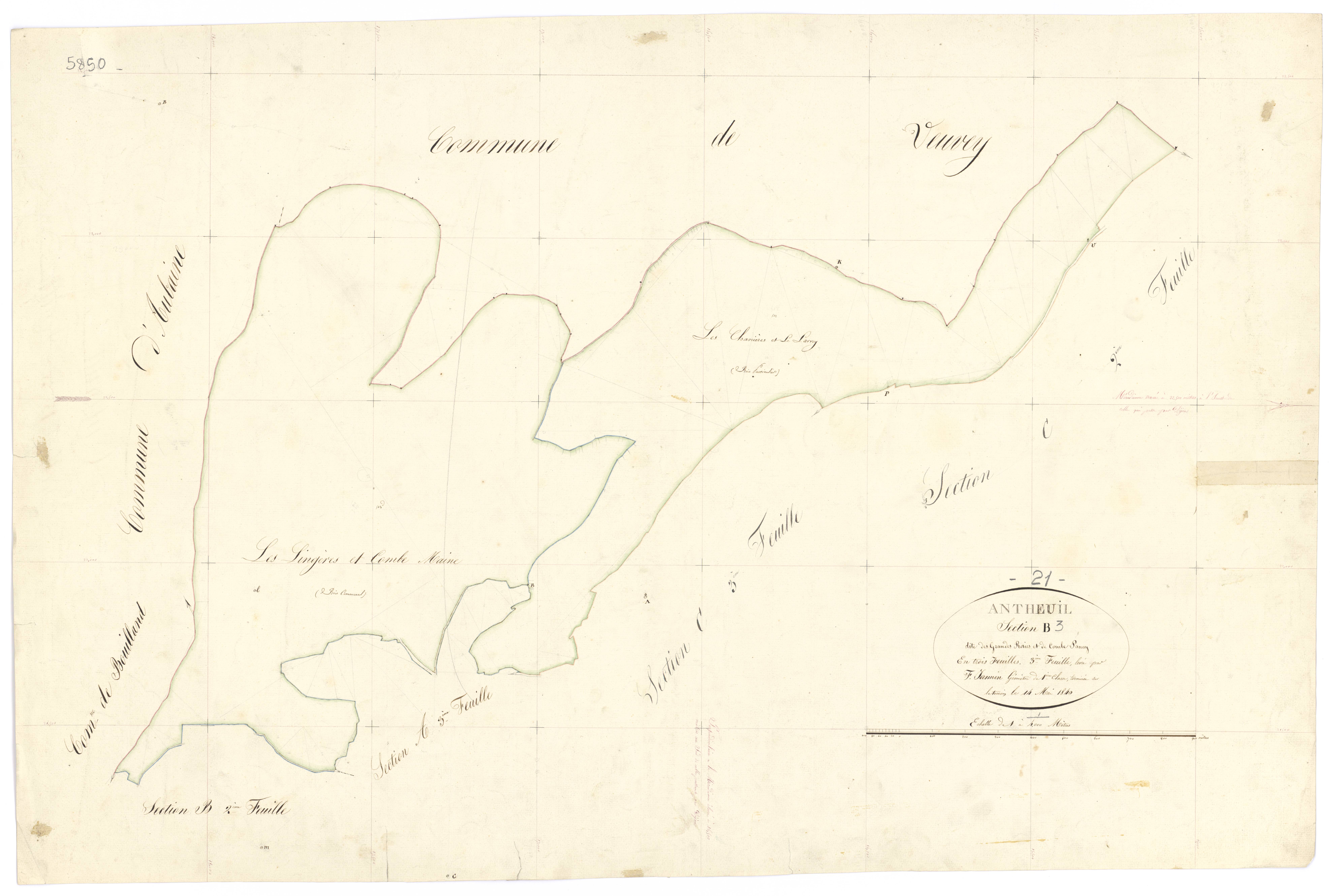 Antheuil - Section B3 - 3 P PLAN 17/7