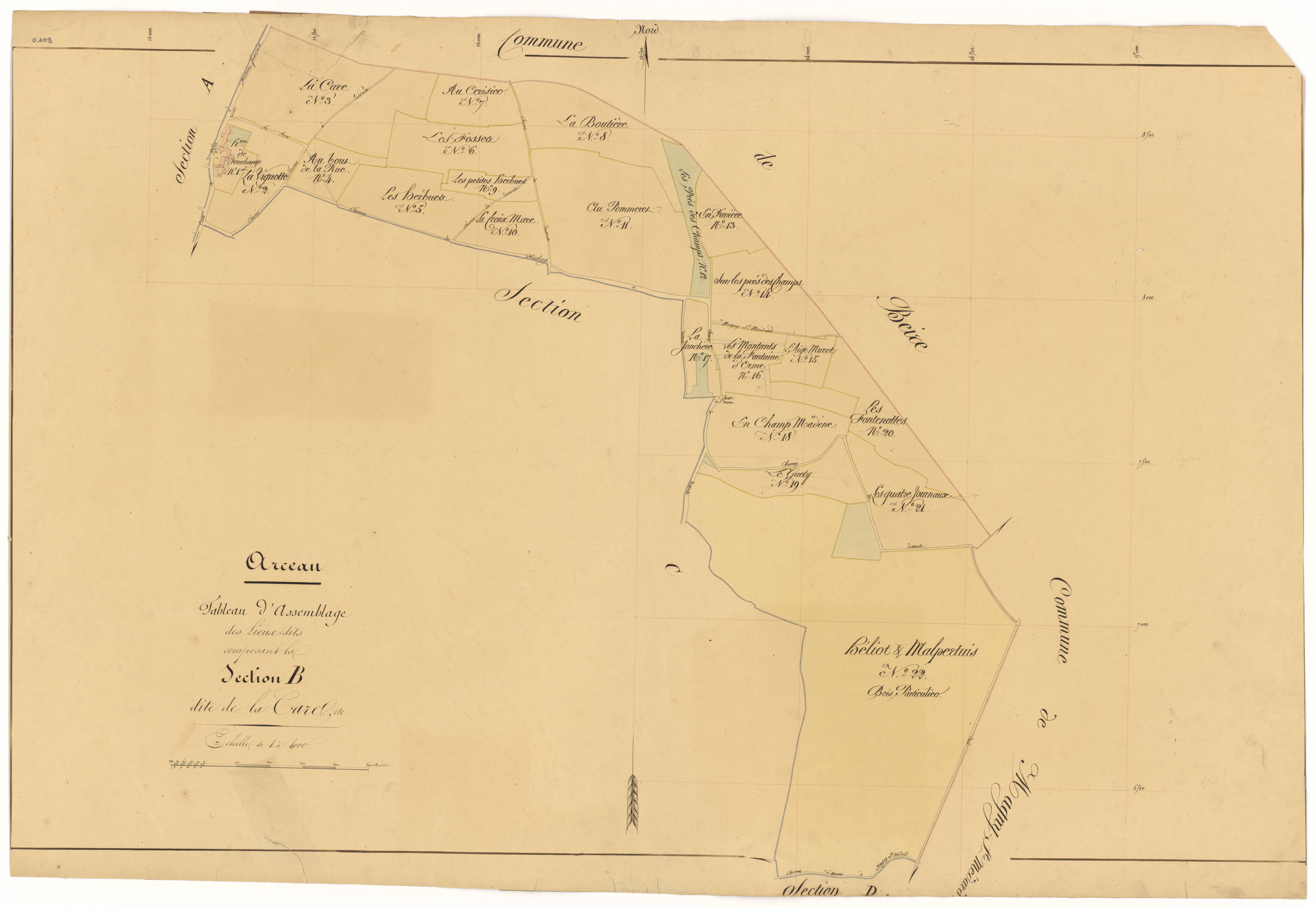 Arceau - Section B (tableau d'assemblage) - 3 P PLAN 19/9