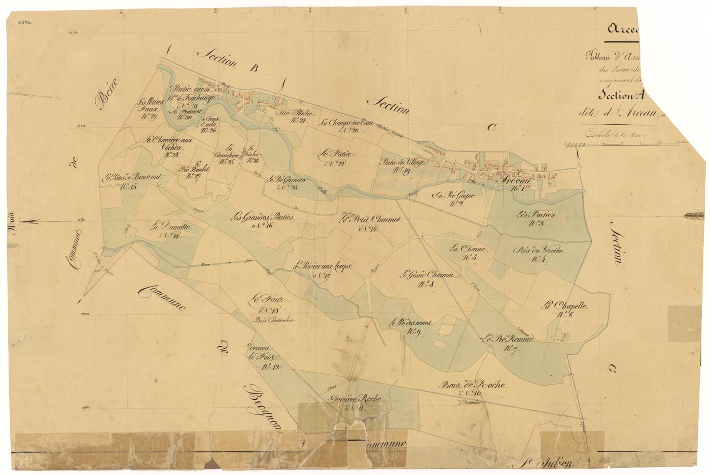 Arceau - Section A (tableau d'assemblage) - 3 P PLAN 19/2