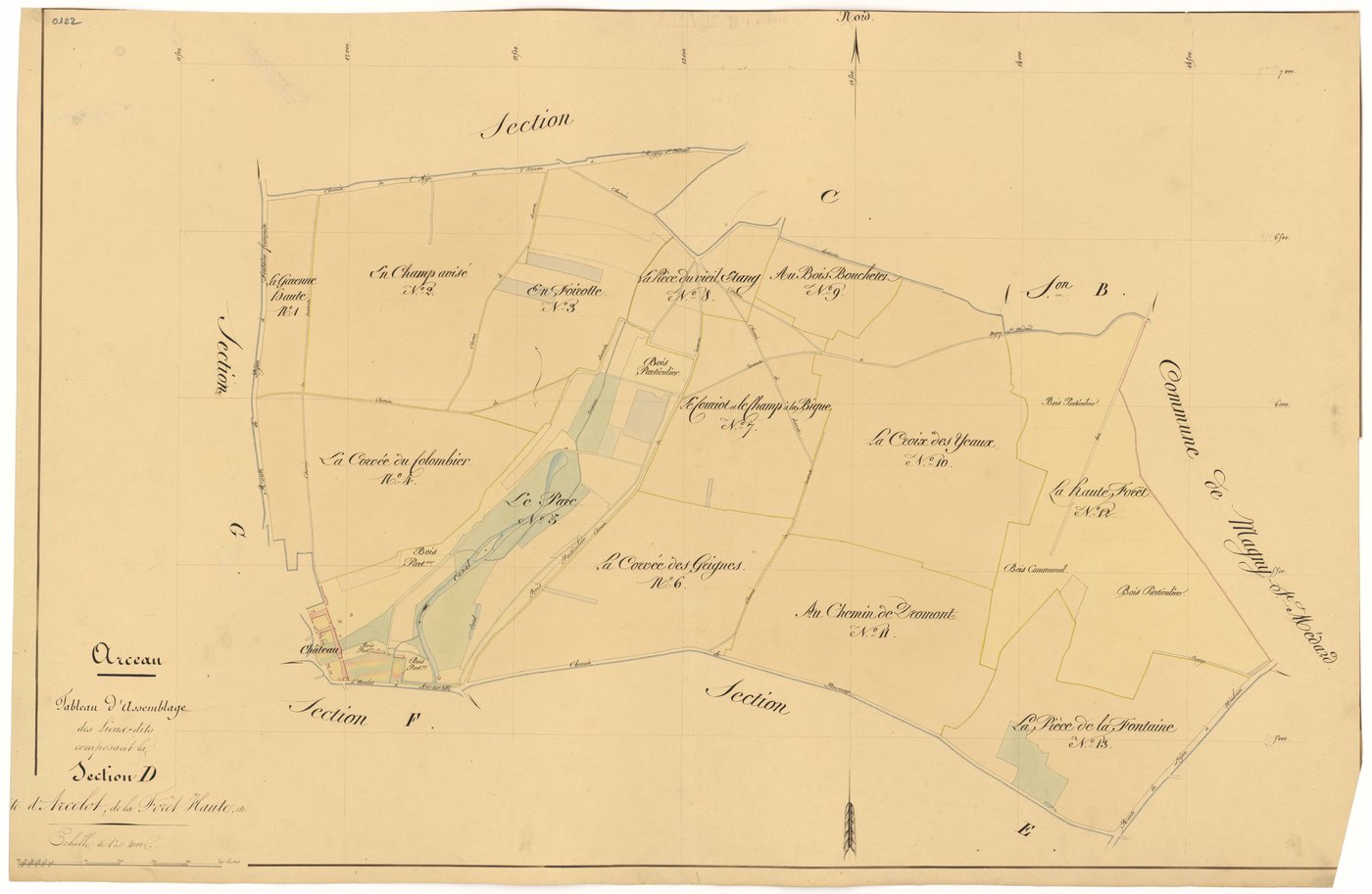 Arceau - Section D (tableau d'assemblage) - 3 P PLAN 19/22