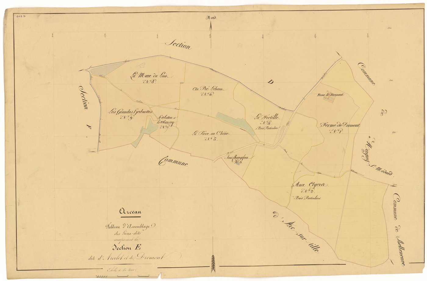 Arceau - Section E (tableau d'assemblage) - 3 P PLAN 19/27