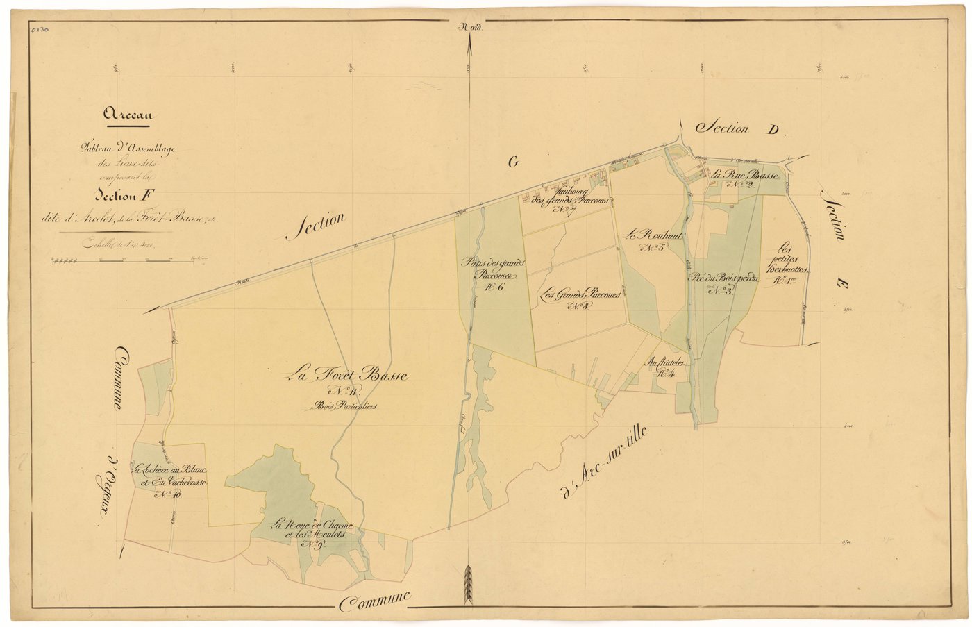 Arceau - Section F (tableau d'assemblage) - 3 P PLAN 19/30