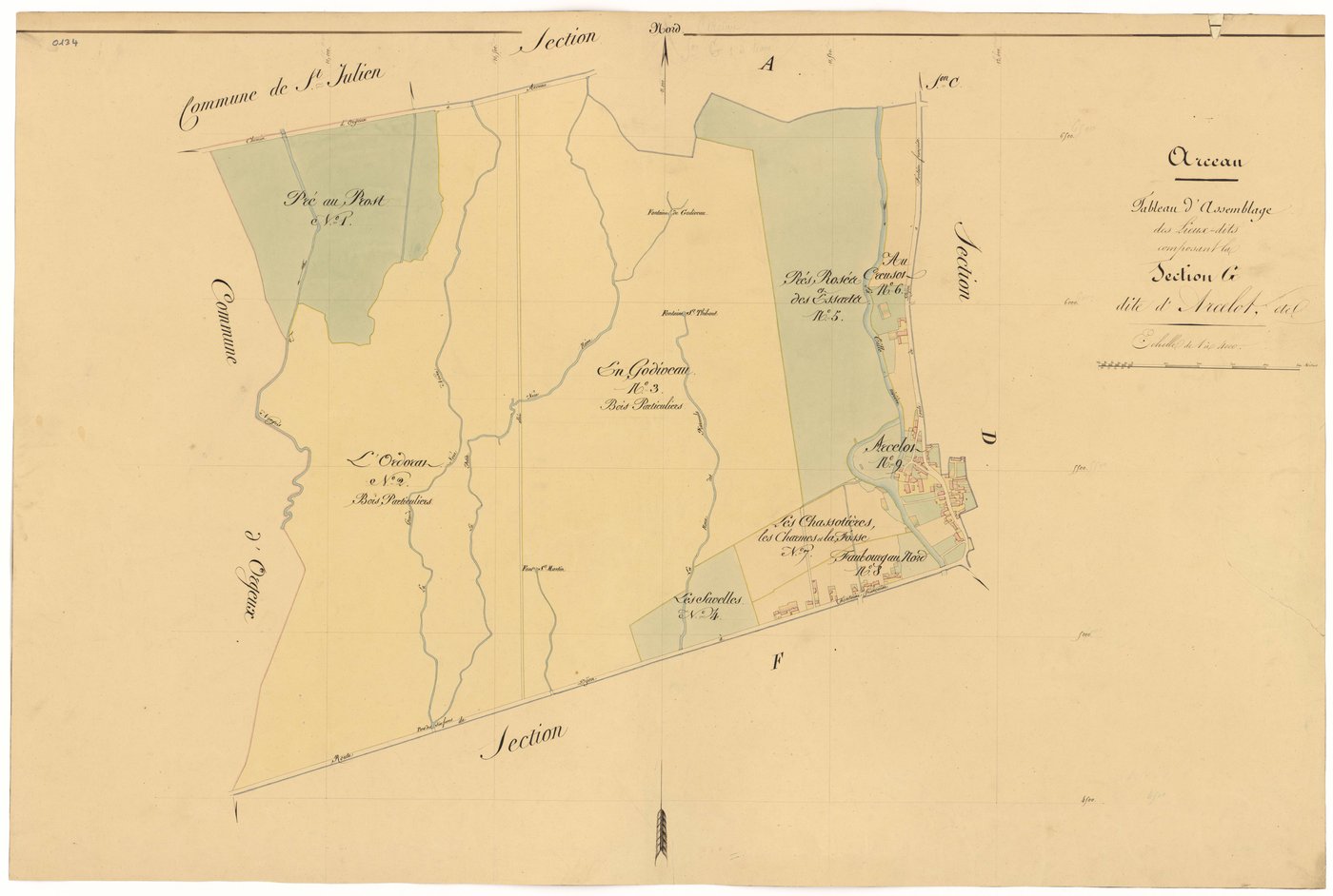 Arceau - Section G (tableau d'assemblage) - 3 P PLAN 19/34