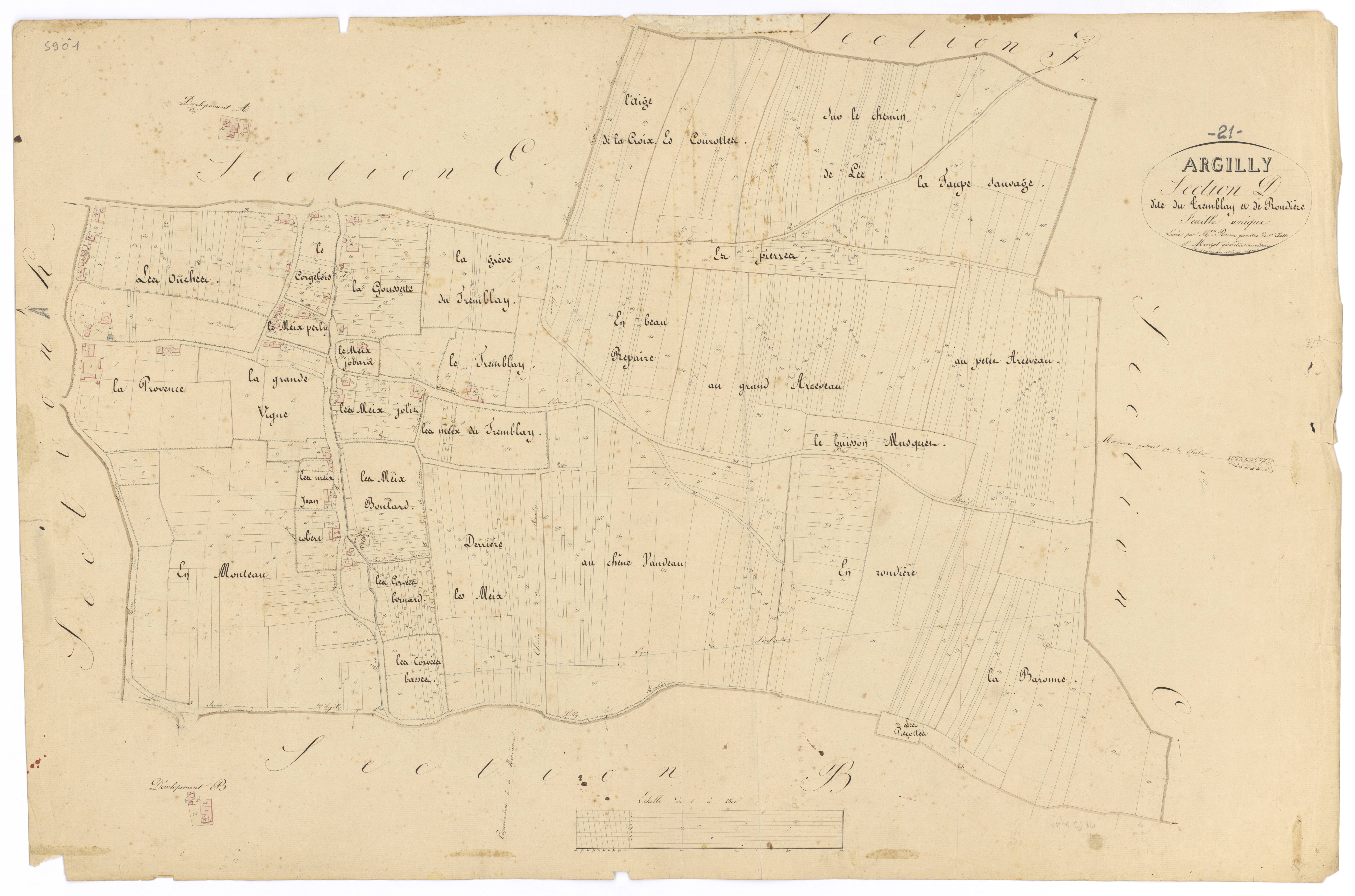 Argilly - Section D - 3 P PLAN 25/10