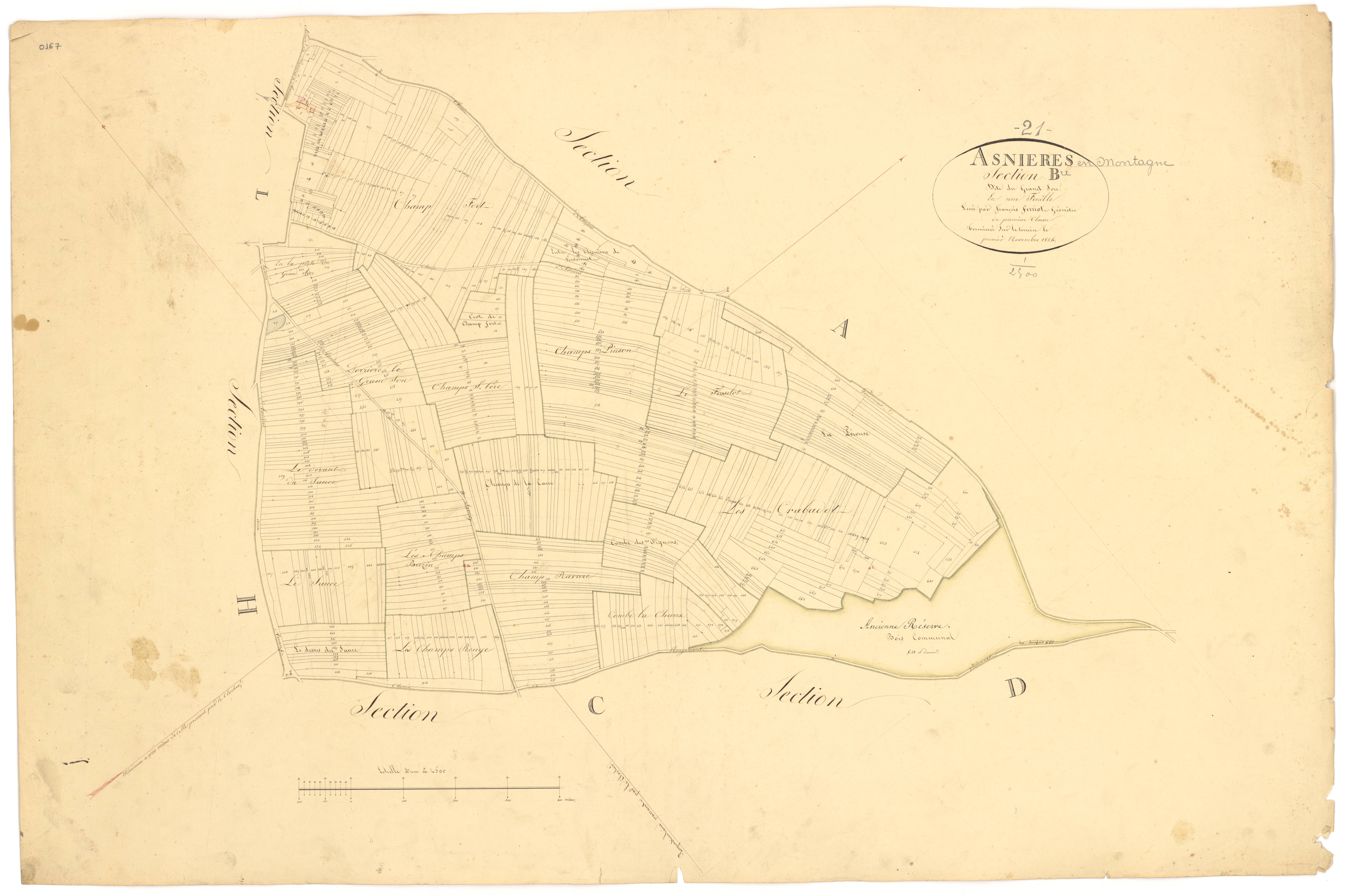 Asnières-en-Montagne - Section B - 3 P PLAN 29/4