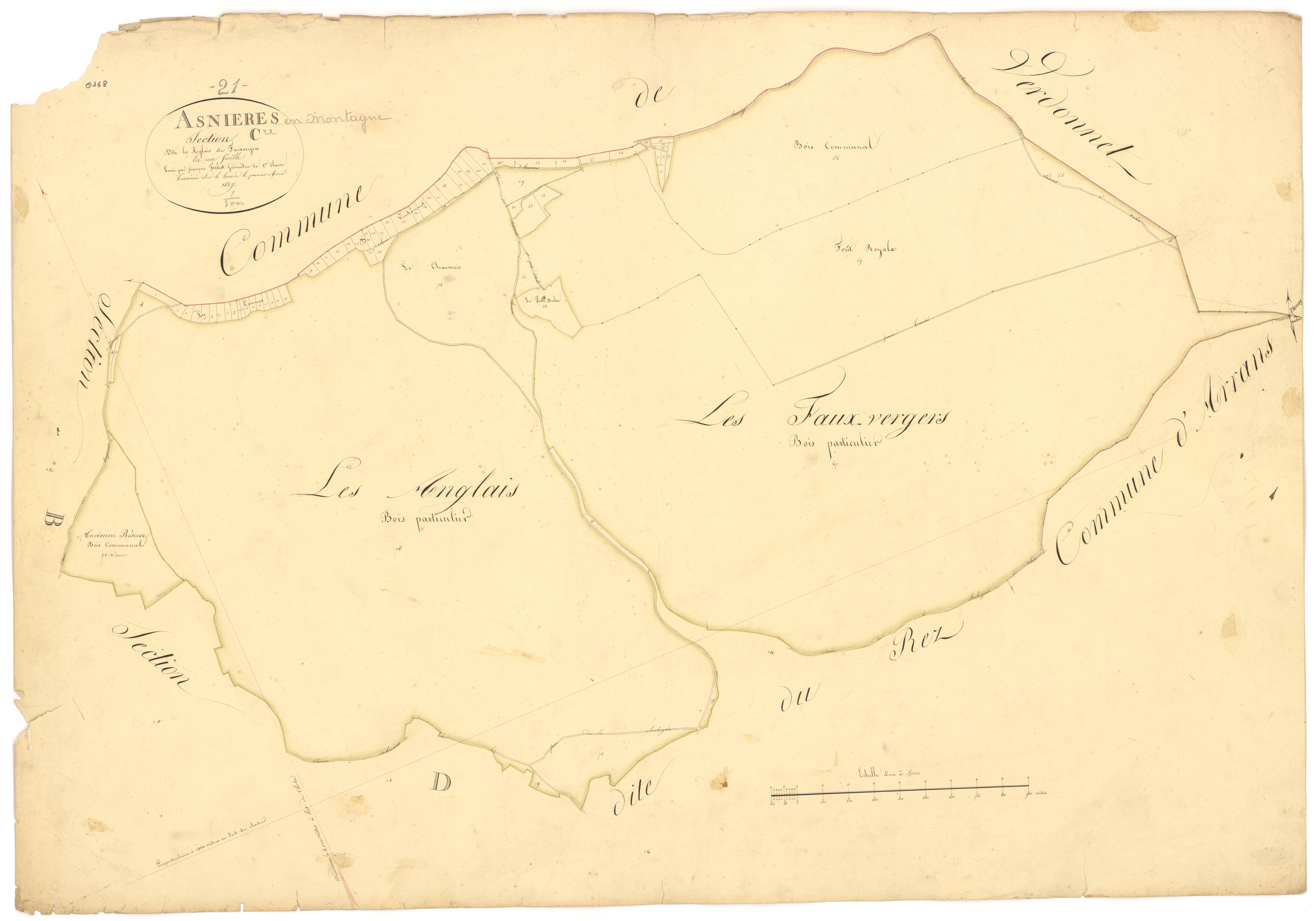 Asnières-en-Montagne - Section C - 3 P PLAN 29/5
