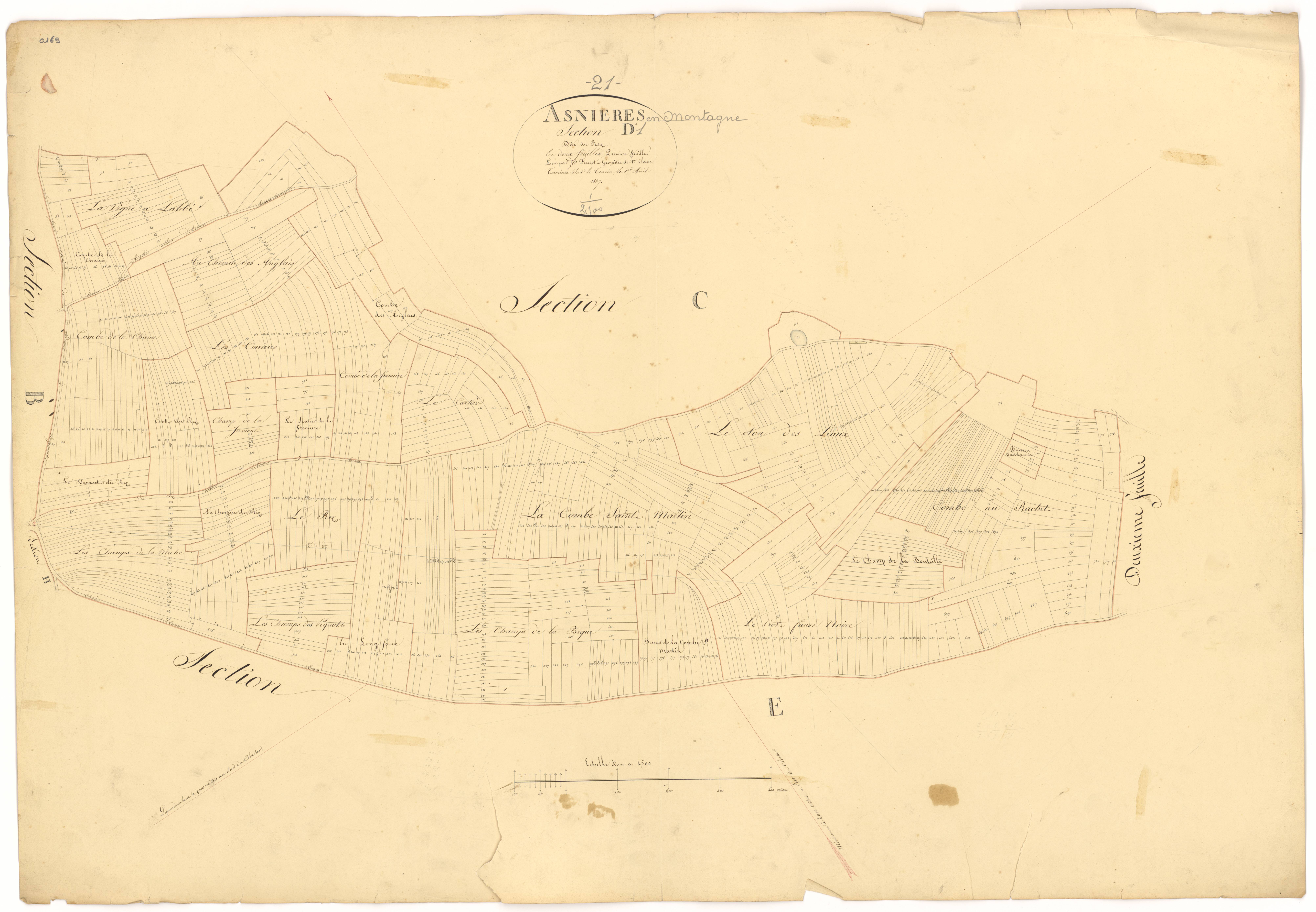 Asnières-en-Montagne - Section D1 - 3 P PLAN 29/6