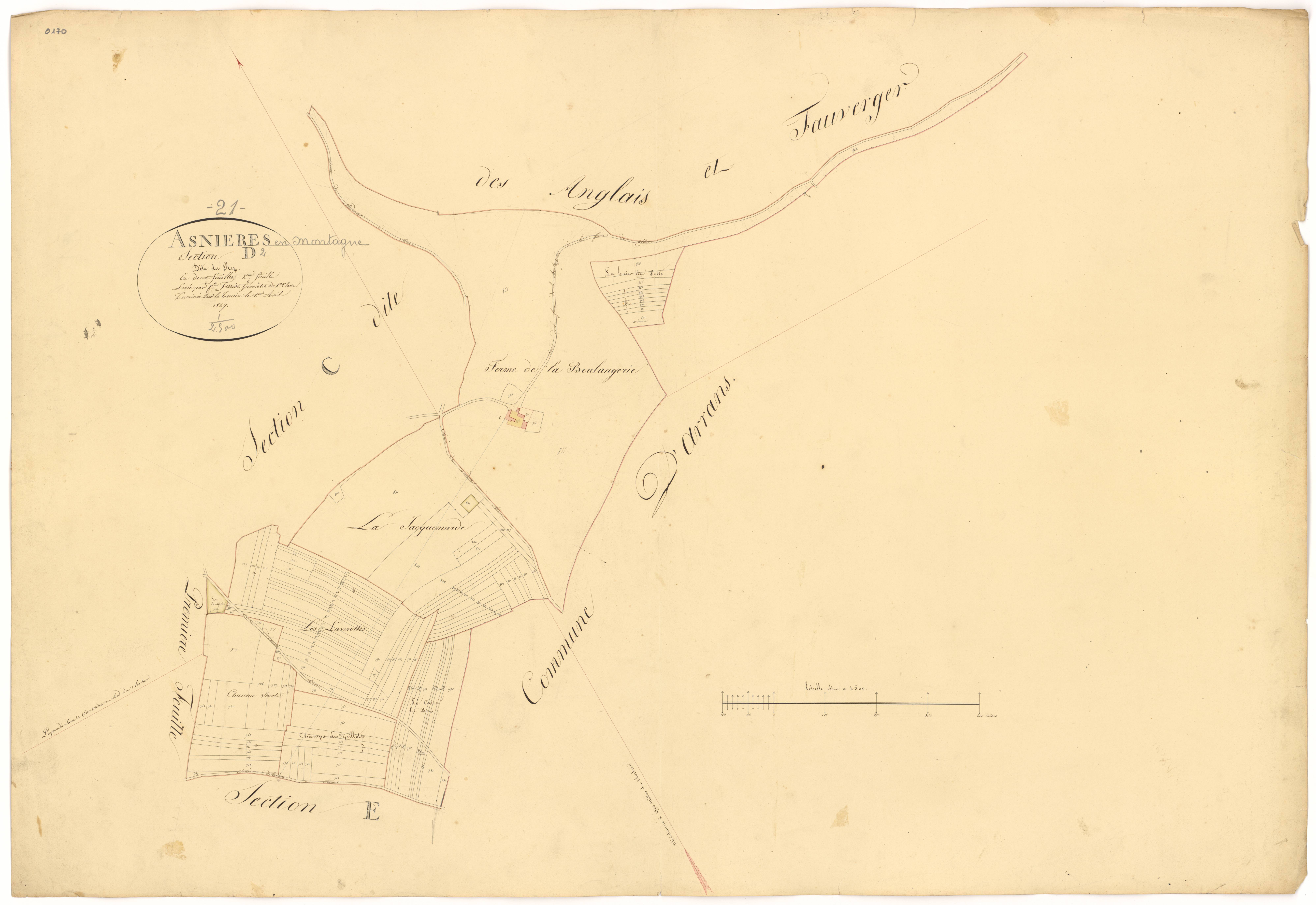 Asnières-en-Montagne - Section D2 - 3 P PLAN 29/7