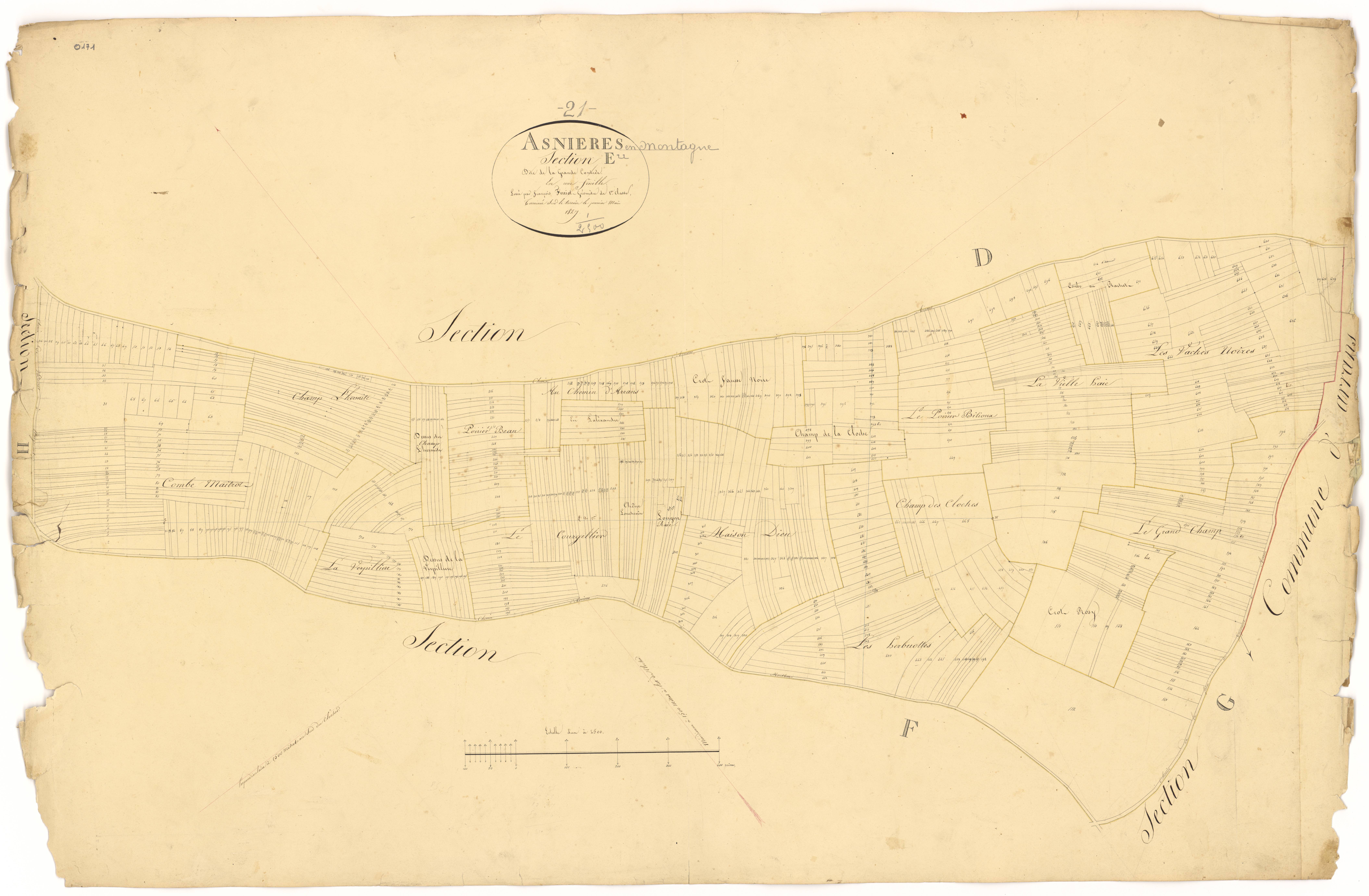 Asnières-en-Montagne - Section E - 3 P PLAN 29/8