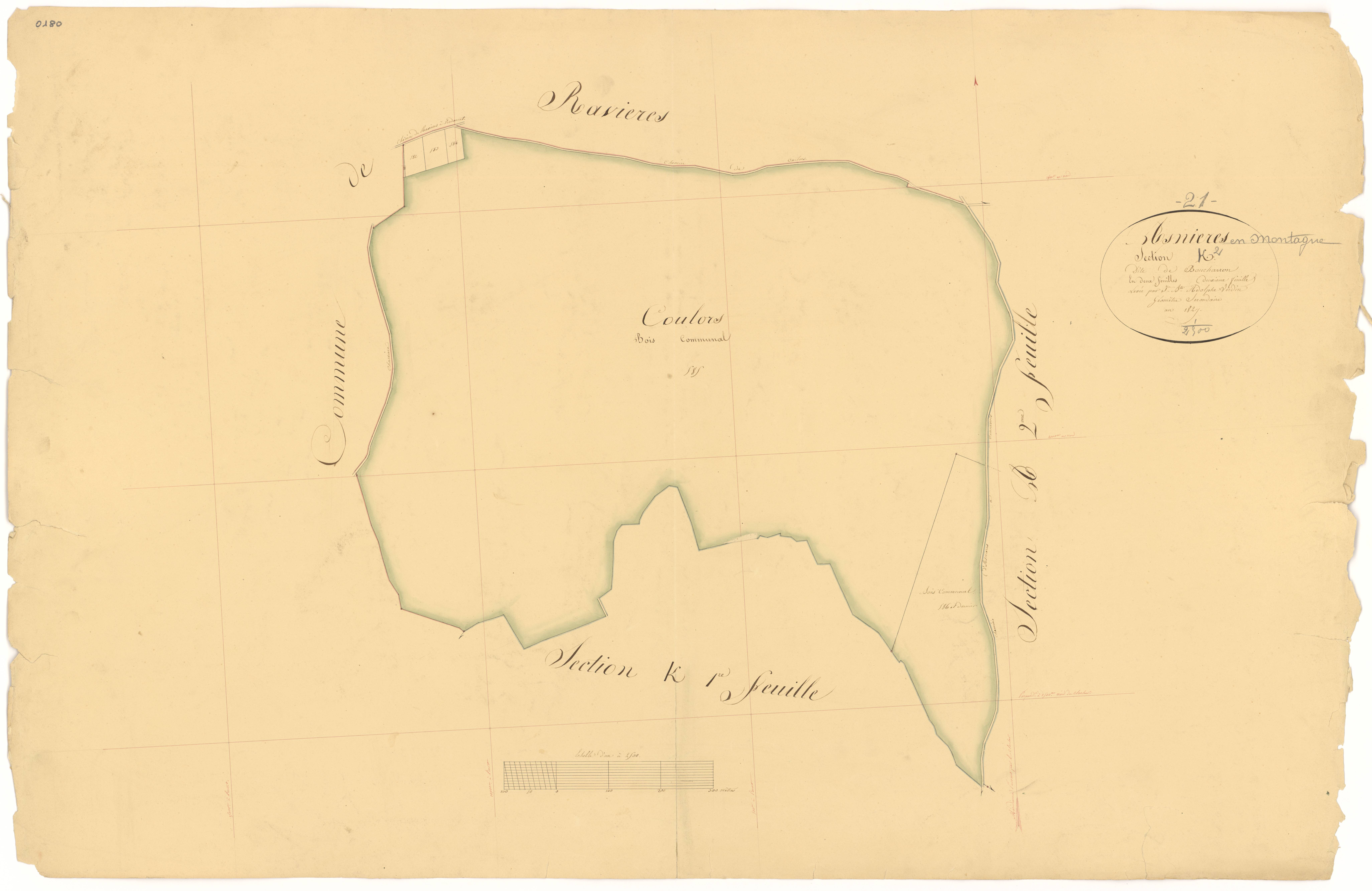 Asnières-en-Montagne - Section K2 - 3 P PLAN 29/17