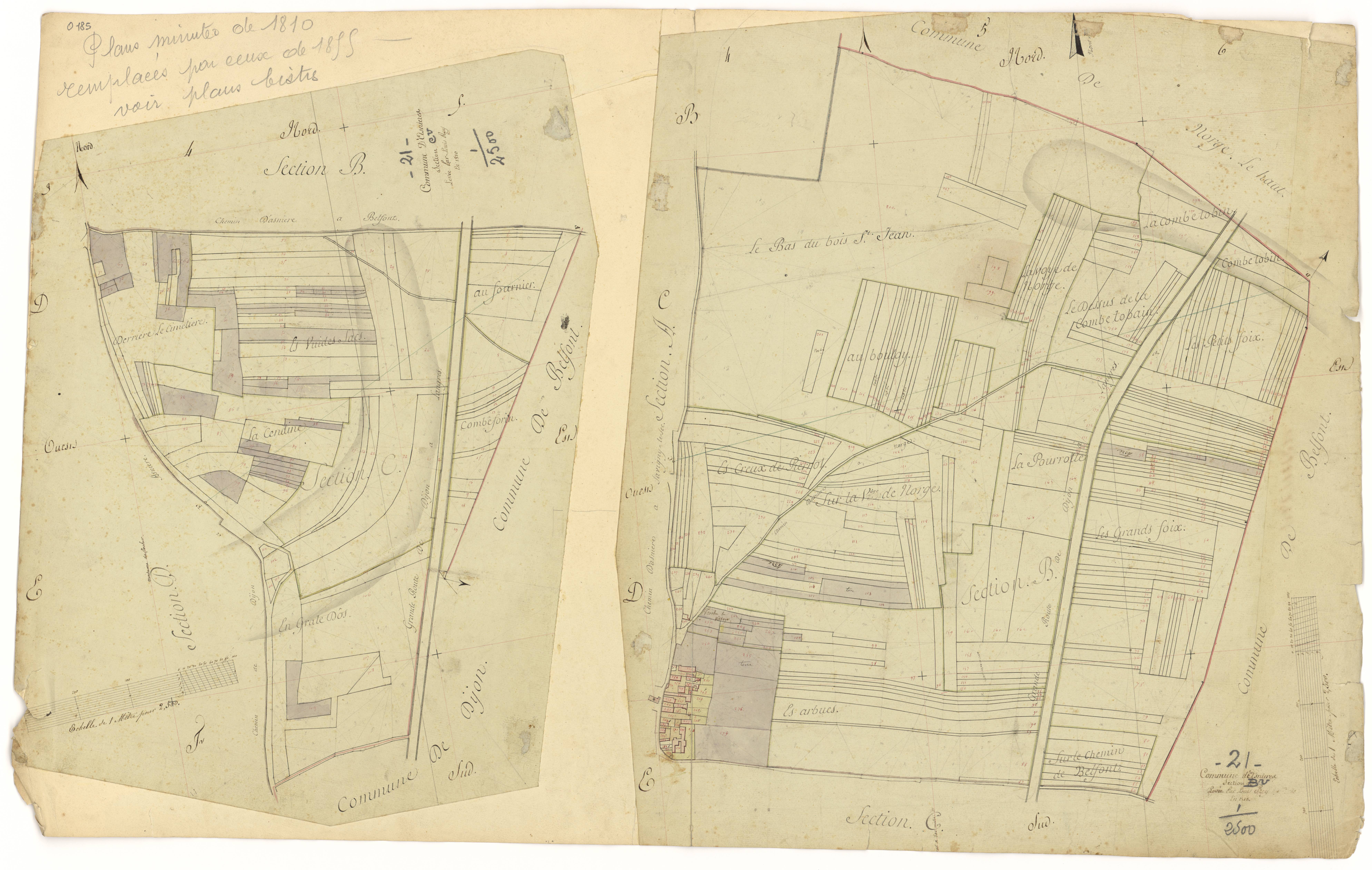 Asnières-lès-Dijon - Sections B et C - 3 P PLAN 30/4