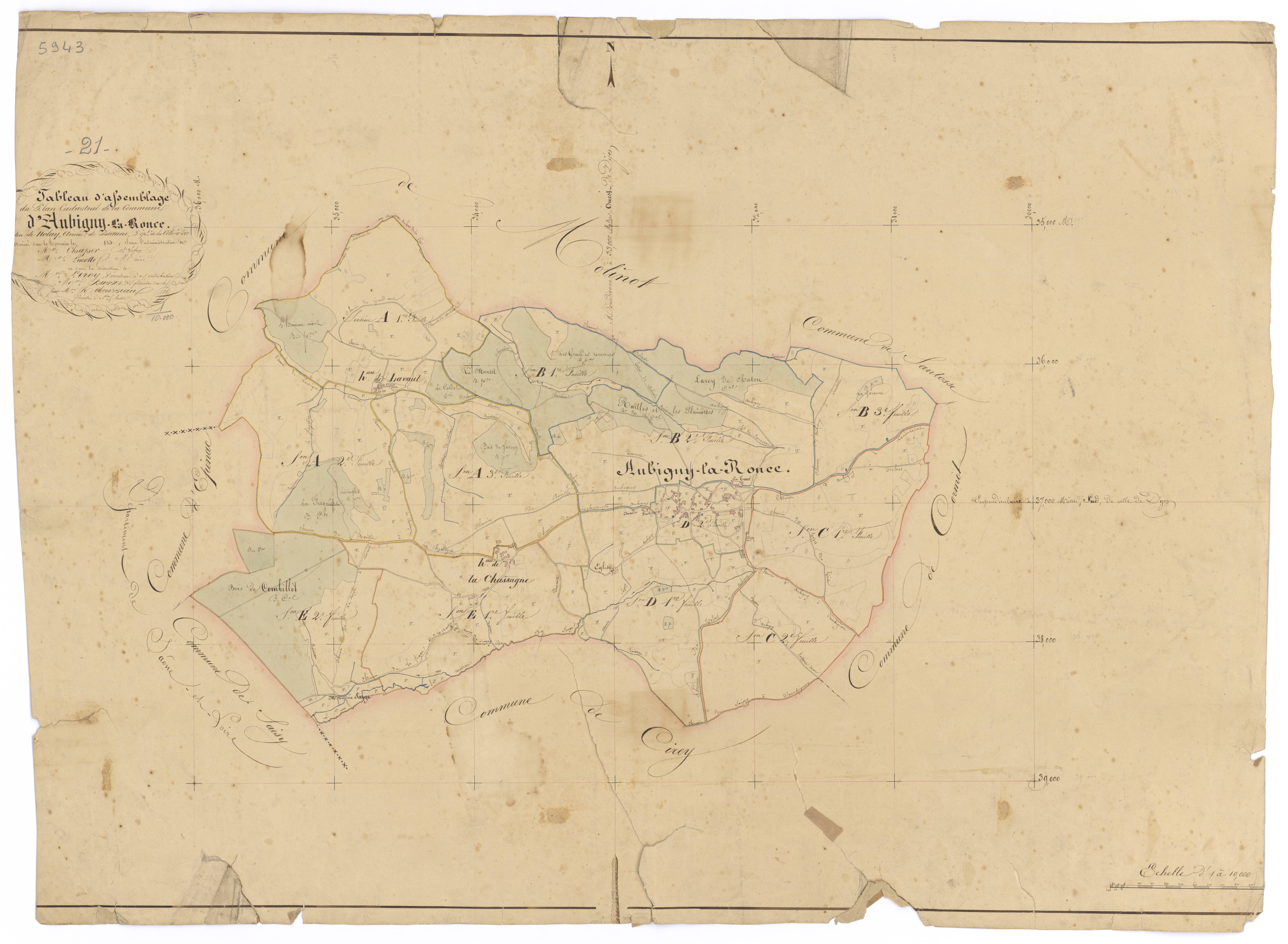Aubigny-la-Ronce - Tableau d'assemblage - 3 P PLAN 35/1