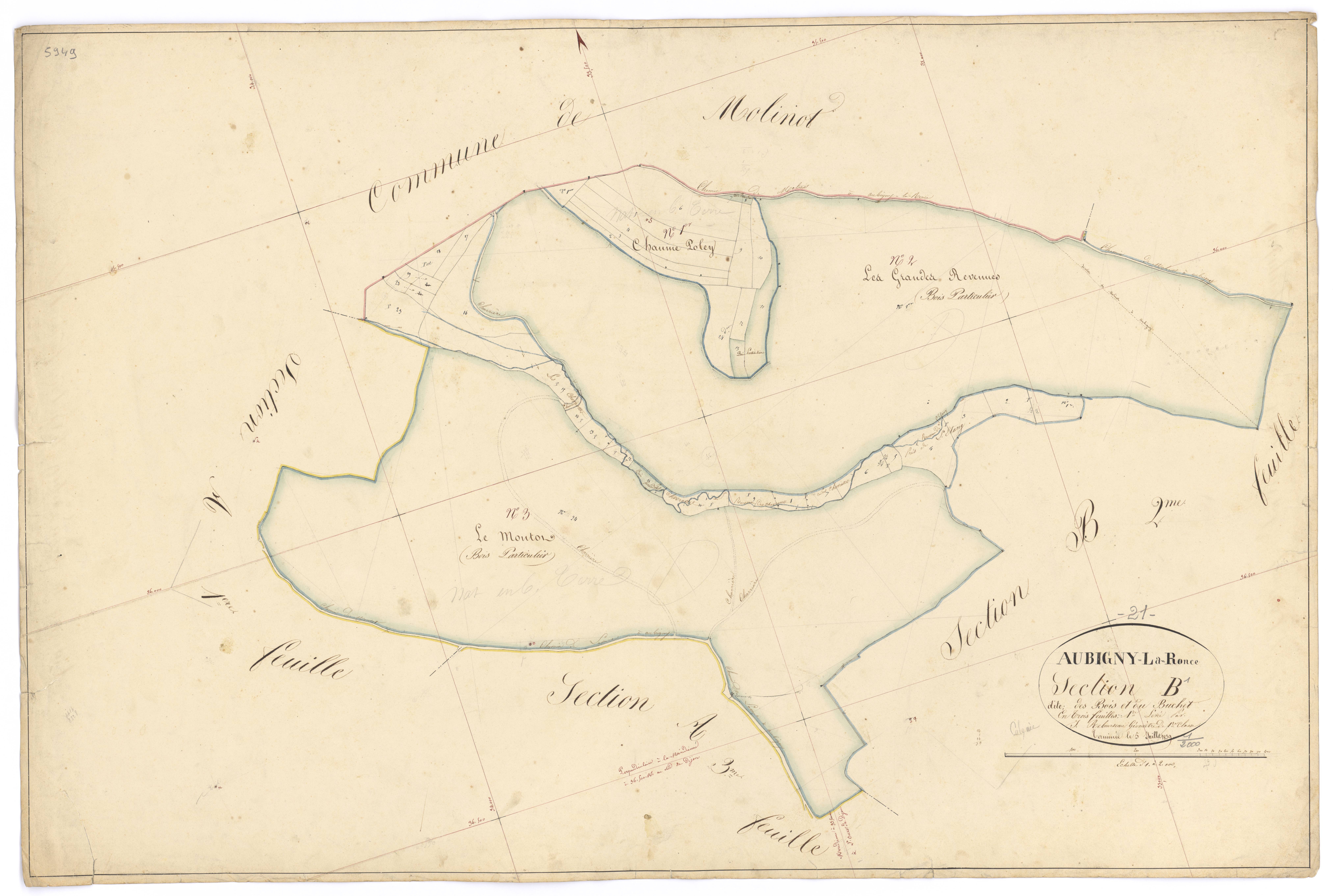 Aubigny-la-Ronce - Section B1 - 3 P PLAN 35/7