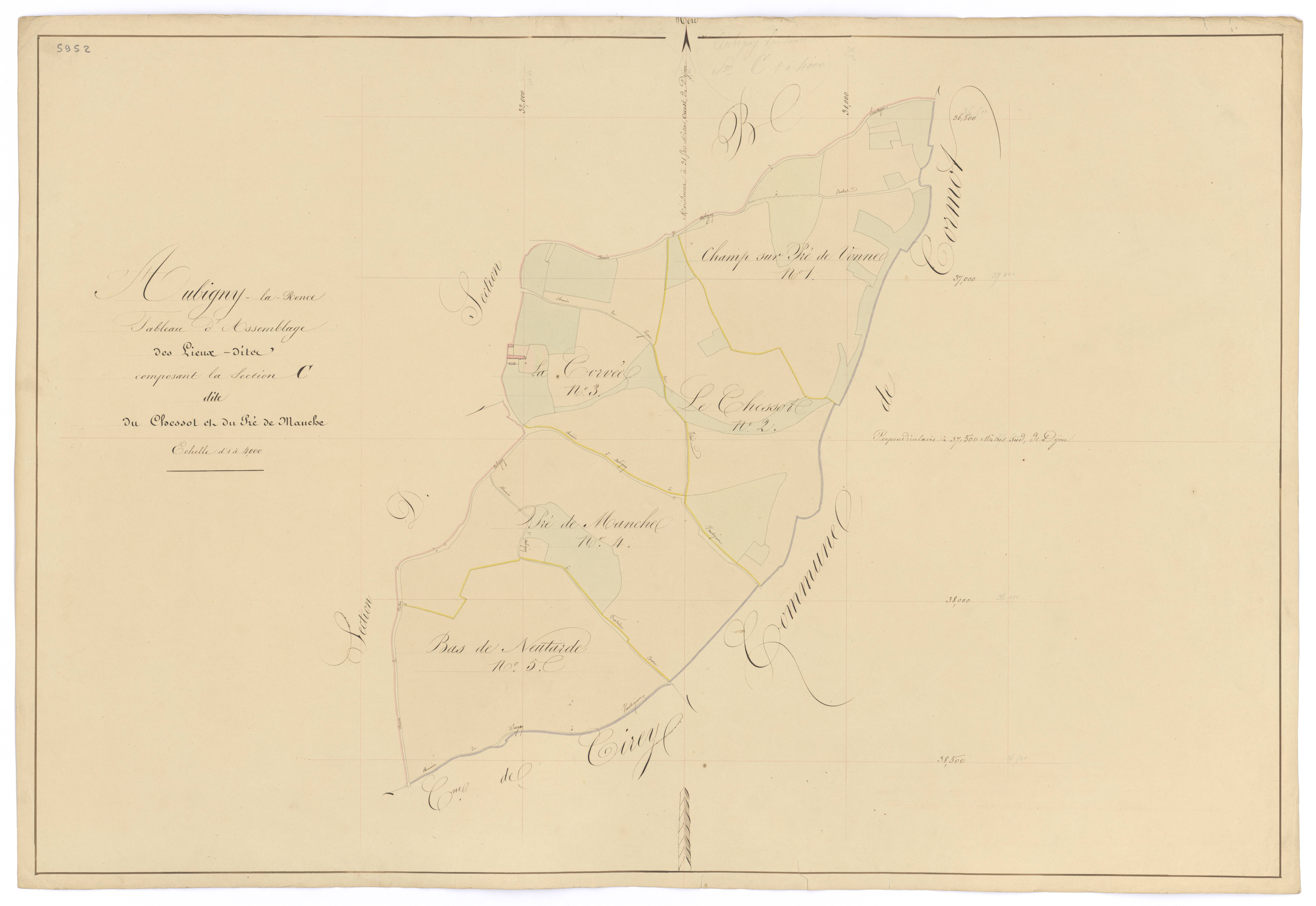 Aubigny-la-Ronce - Section C (tableau d'assemblage) - 3 P PLAN 35/10