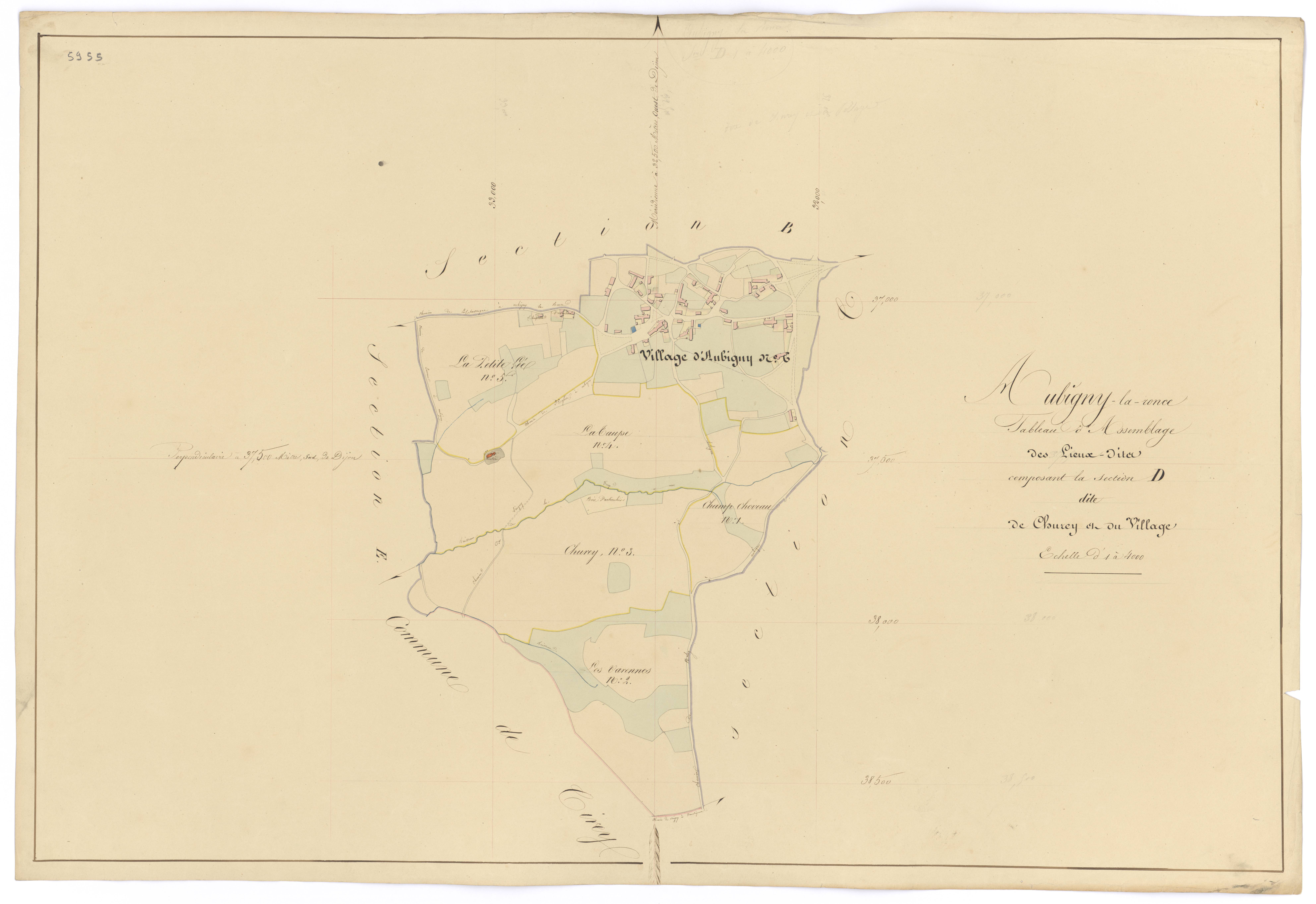 Aubigny-la-Ronce - Section D (tableau d'assemblage) - 3 P PLAN 35/13