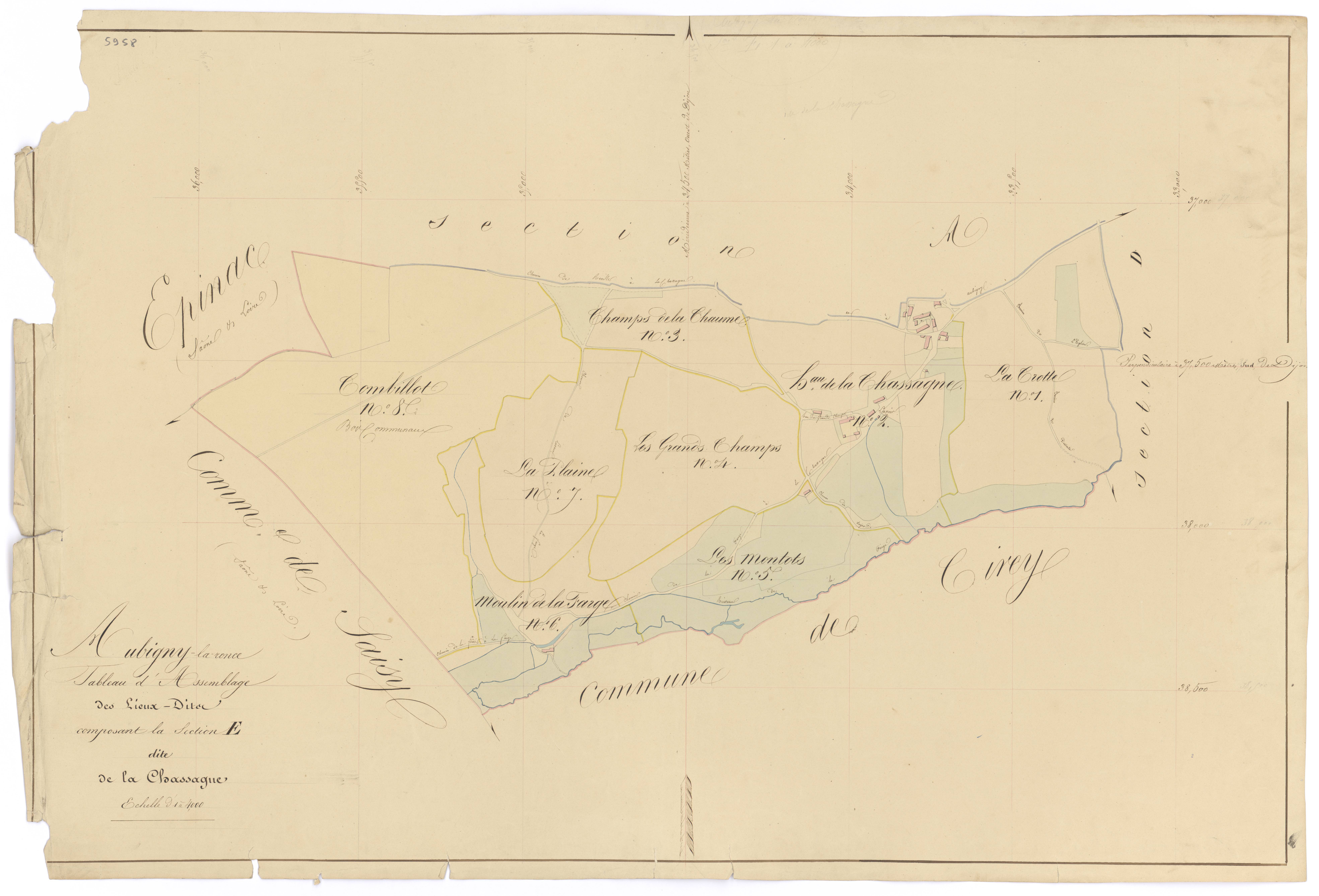 Aubigny-la-Ronce - Section E (tableau d'assemblage) - 3 P PLAN 35/16