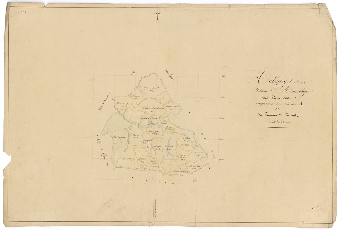 Aubigny-la-Ronce - Section A (tableau d'assemblage) - 3 P PLAN 35/2